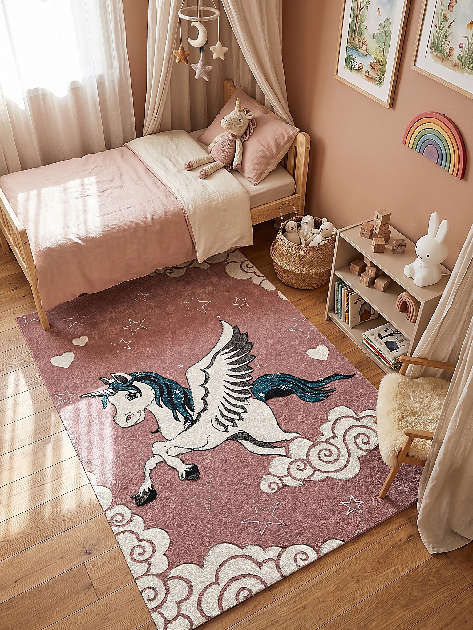 Kinderteppich Pflegeleicht Pink 120x170 cm - IDRO | Kadima Design 