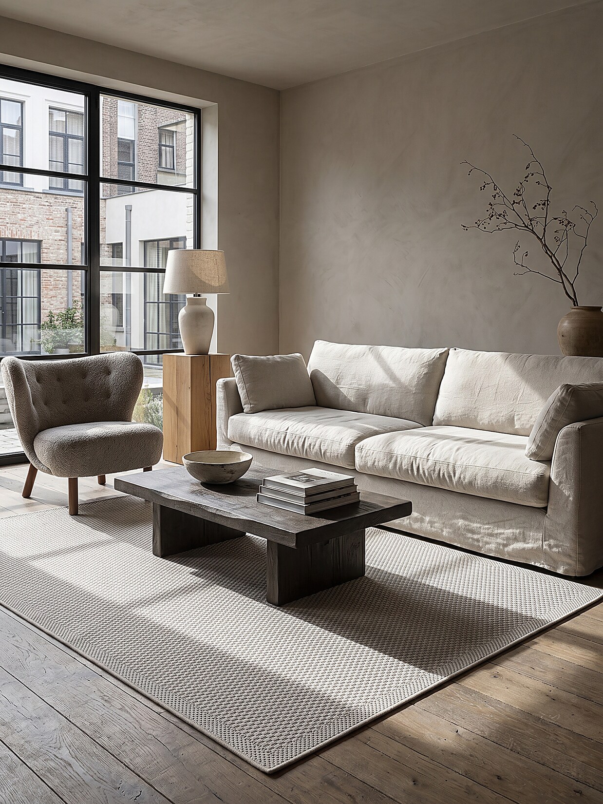 Flachgewebe-Teppich robust Creme 160x220 cm - NURE Kadima Design