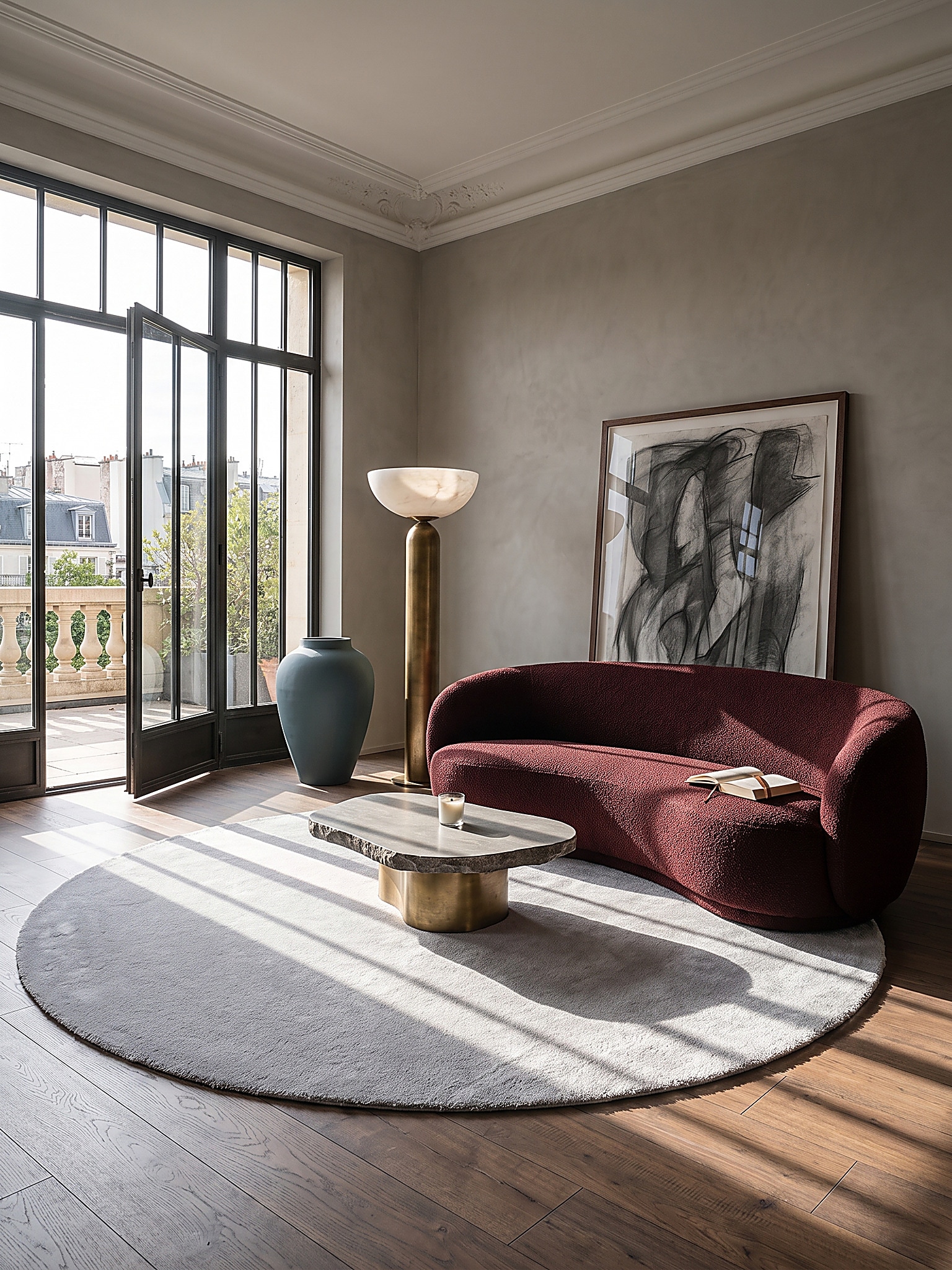 Teppich Antirutsch Grau 160x160 cm - ALDAN | Kadima Design 