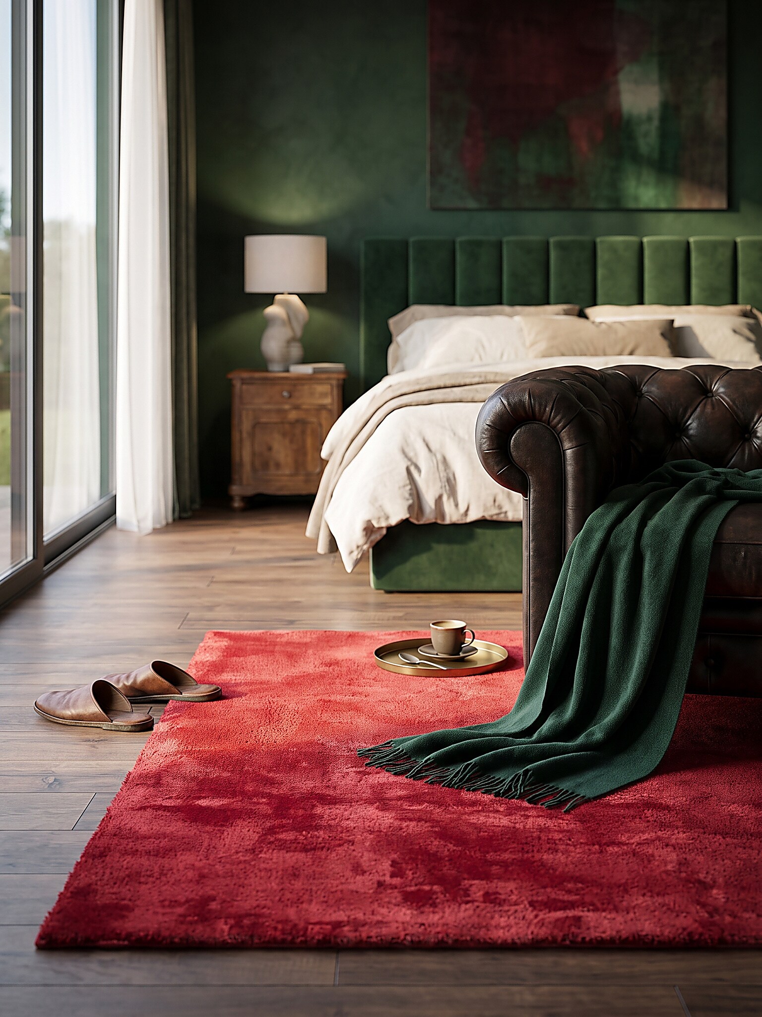Teppich Antirutsch Rot 140x200 cm - ALDAN | Kadima Design 