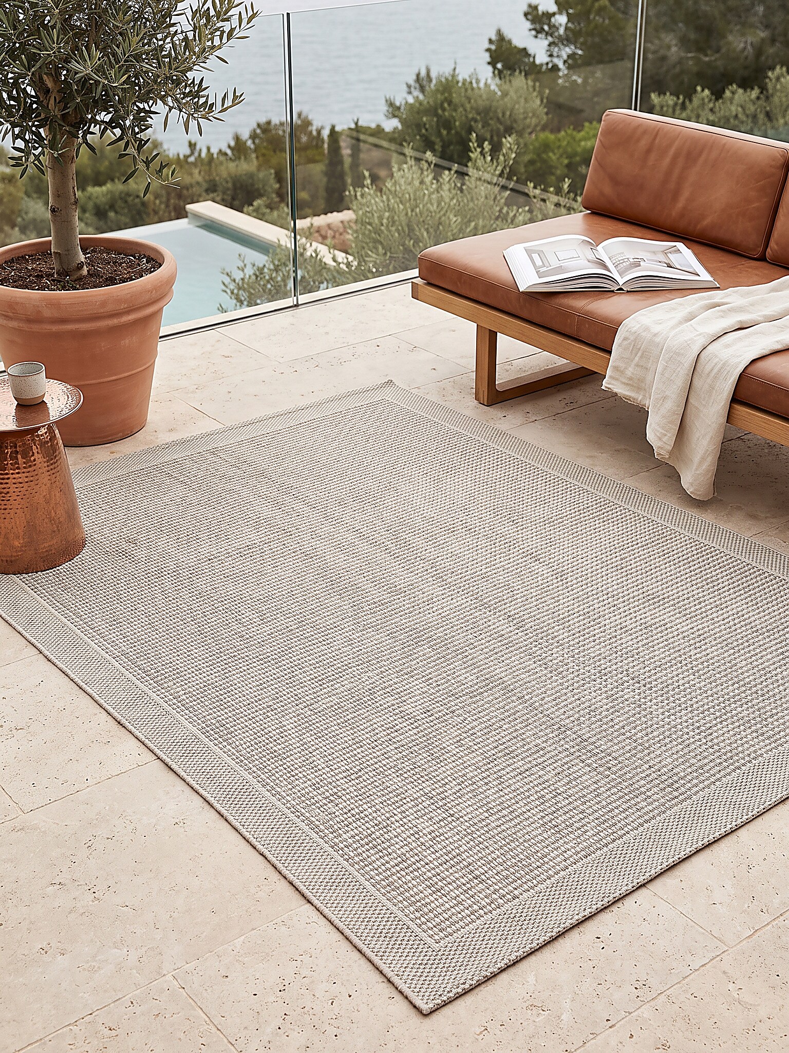 Flachgewebe-Teppich Pflegeleicht Beige 140x200 cm - ESERA | Kadima 