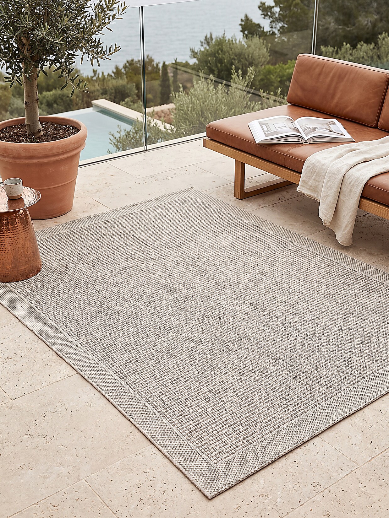 Flachgewebe-Teppich Pflegeleicht Beige 200x280 cm - ESERA Kadima