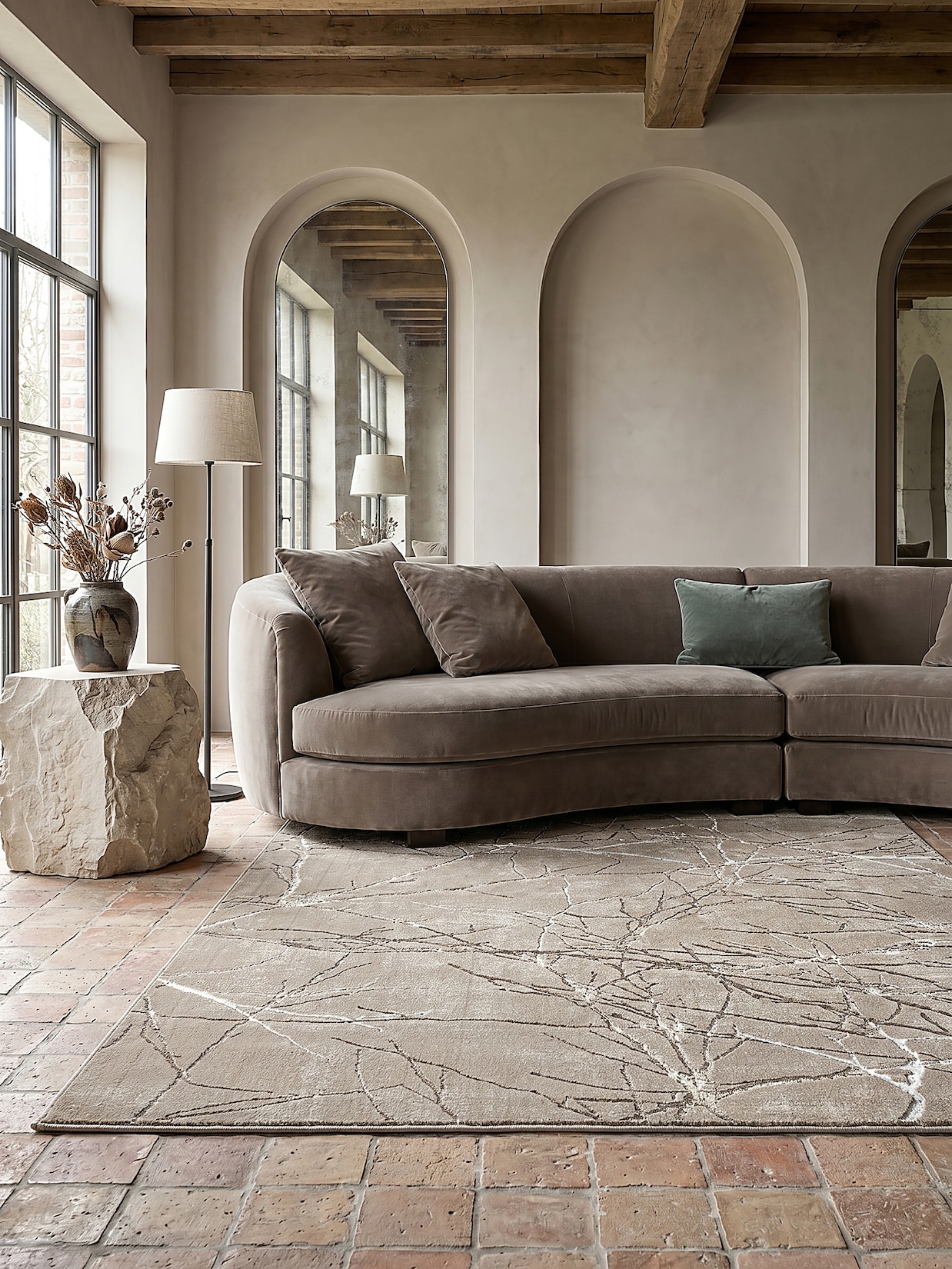 Teppich Polyester Beige 200x290 cm - KAVALA Kadima Design