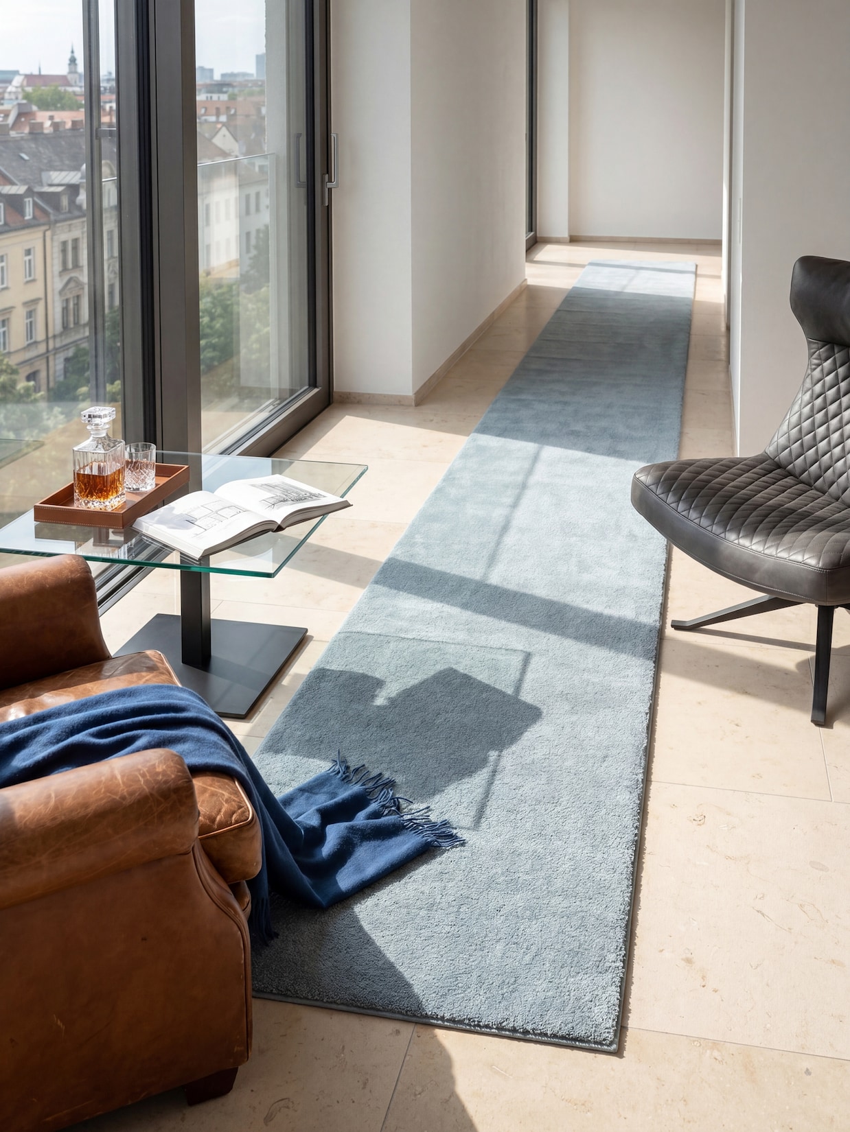 Läufer Antirutsch Blau 80x150 cm - ALDAN Kadima Design