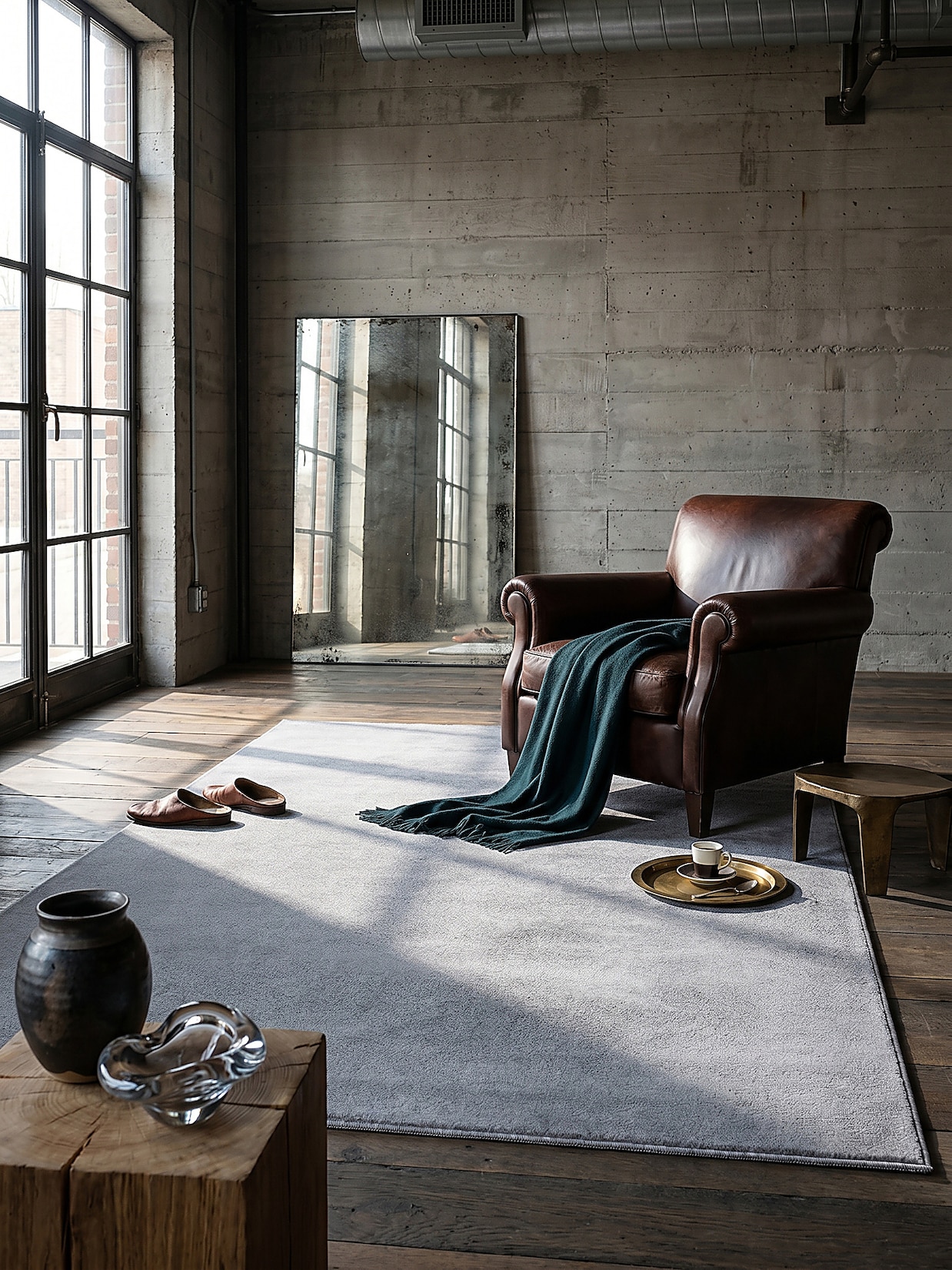 Teppich Antirutsch Grau 160x220 cm - DOUBS Kadima Design