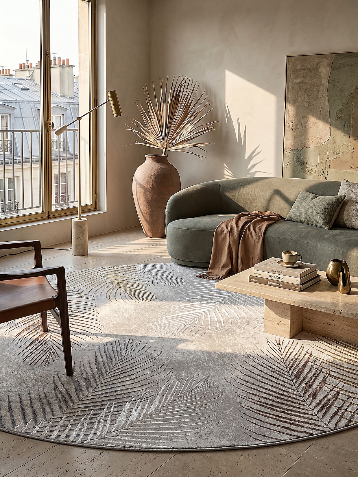 Teppich Polyester Grau 200x200 cm - KAVALA Kadima Design