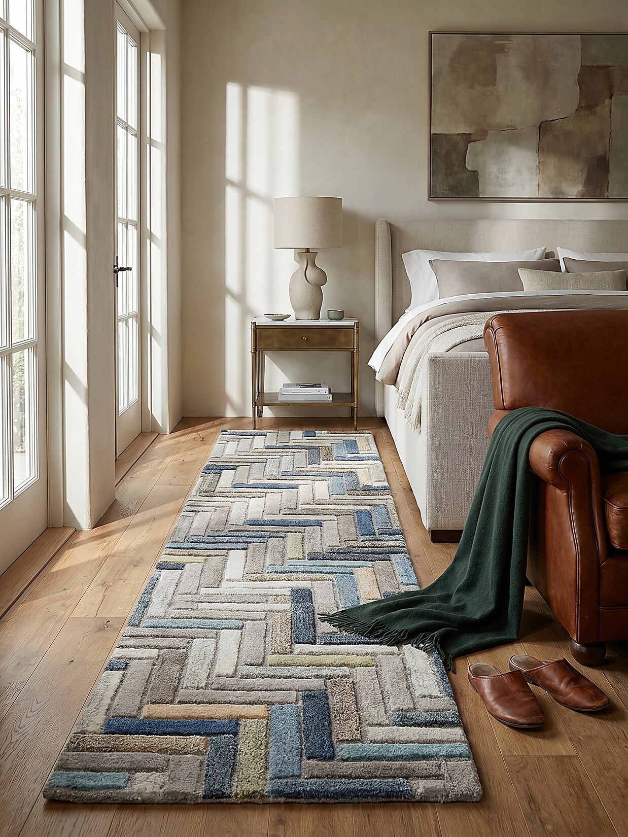 Läufer geometrisch Blau-Bunt 60 x 230 cm - ESK Kadima Design