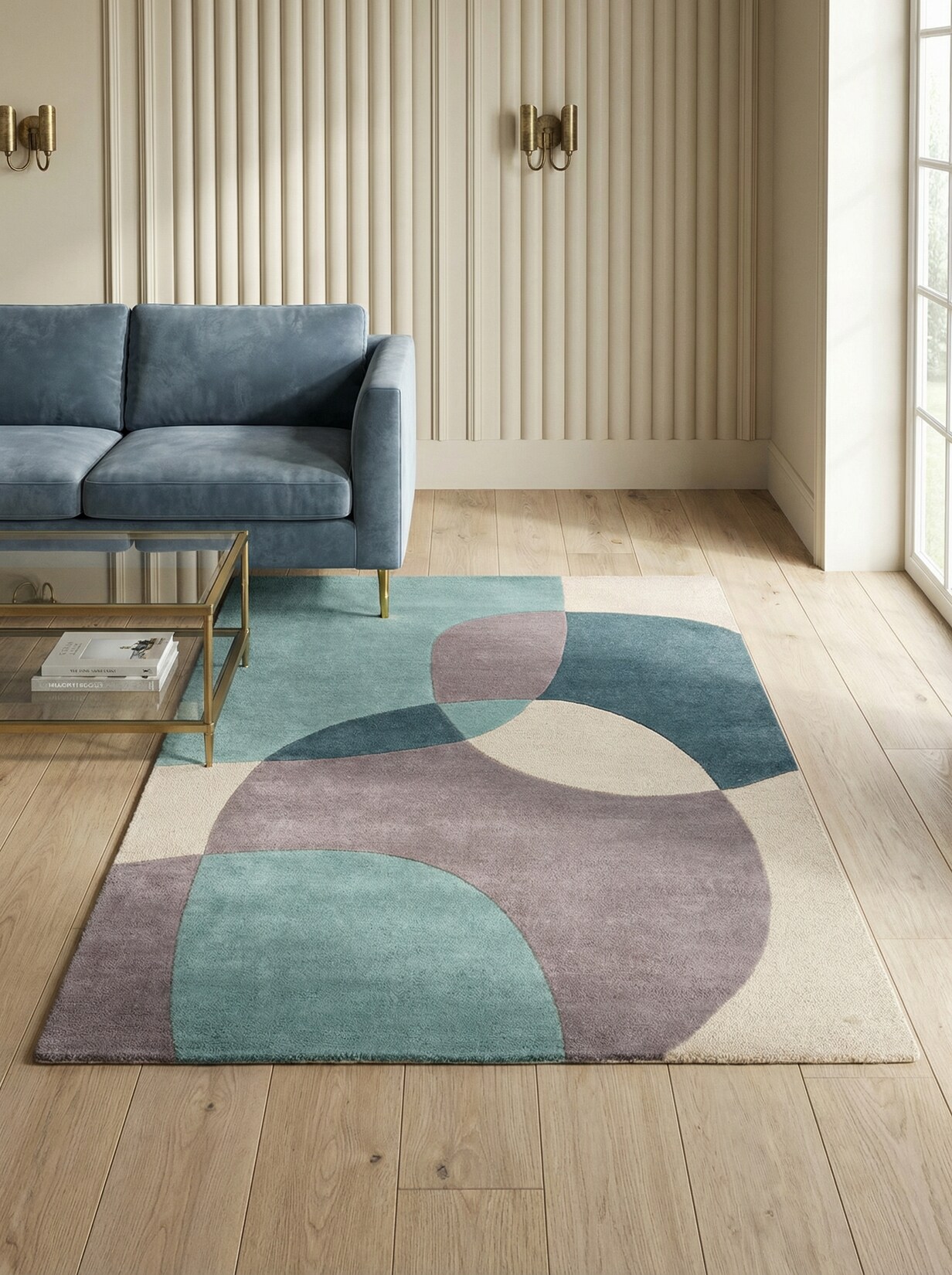 Wollteppich abstrakt Blau 120 x 170 cm - AIRE Kadima Design