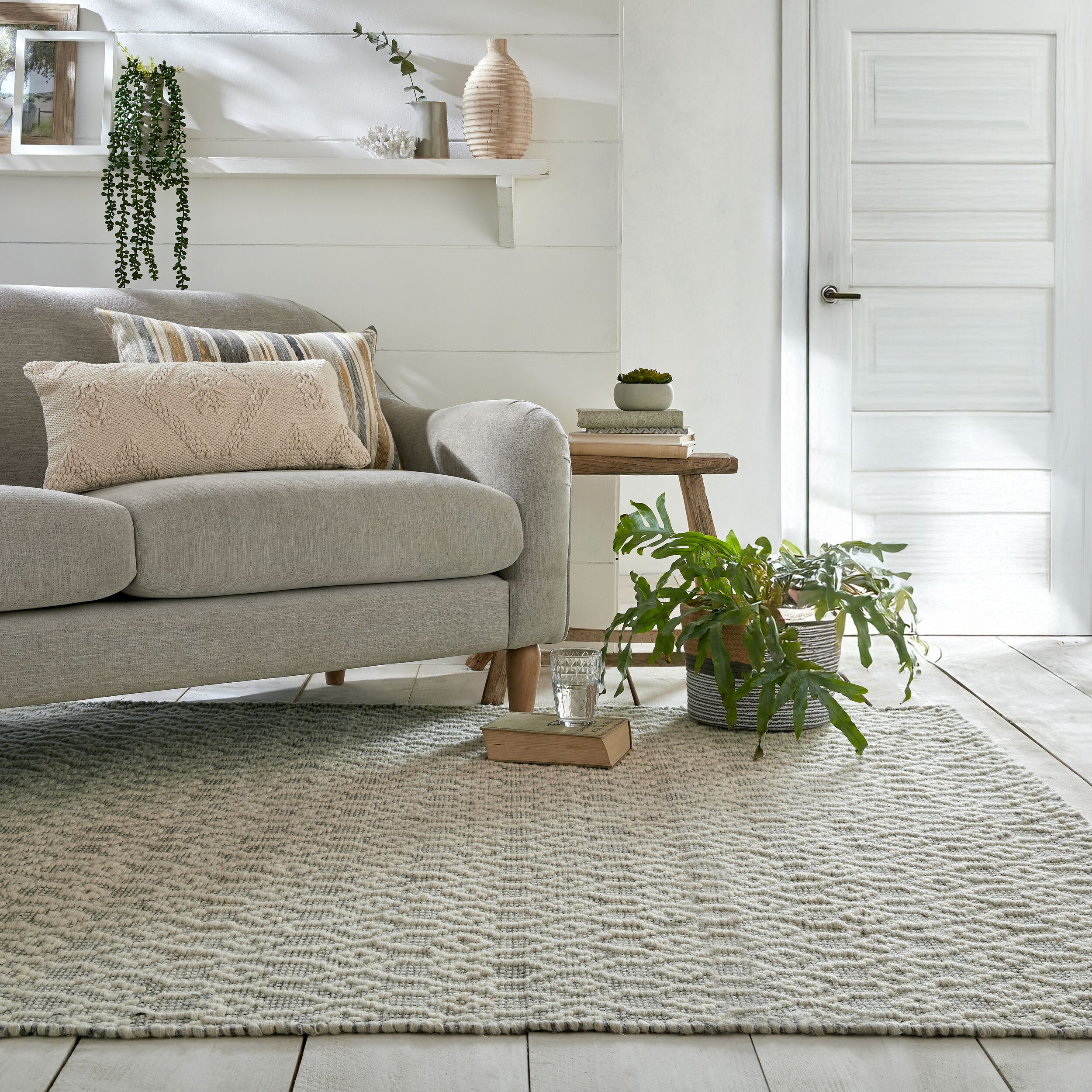 Wollteppich handgewebt Hellgrau 80 x 150 cm - ROTHER | Kadima Design 