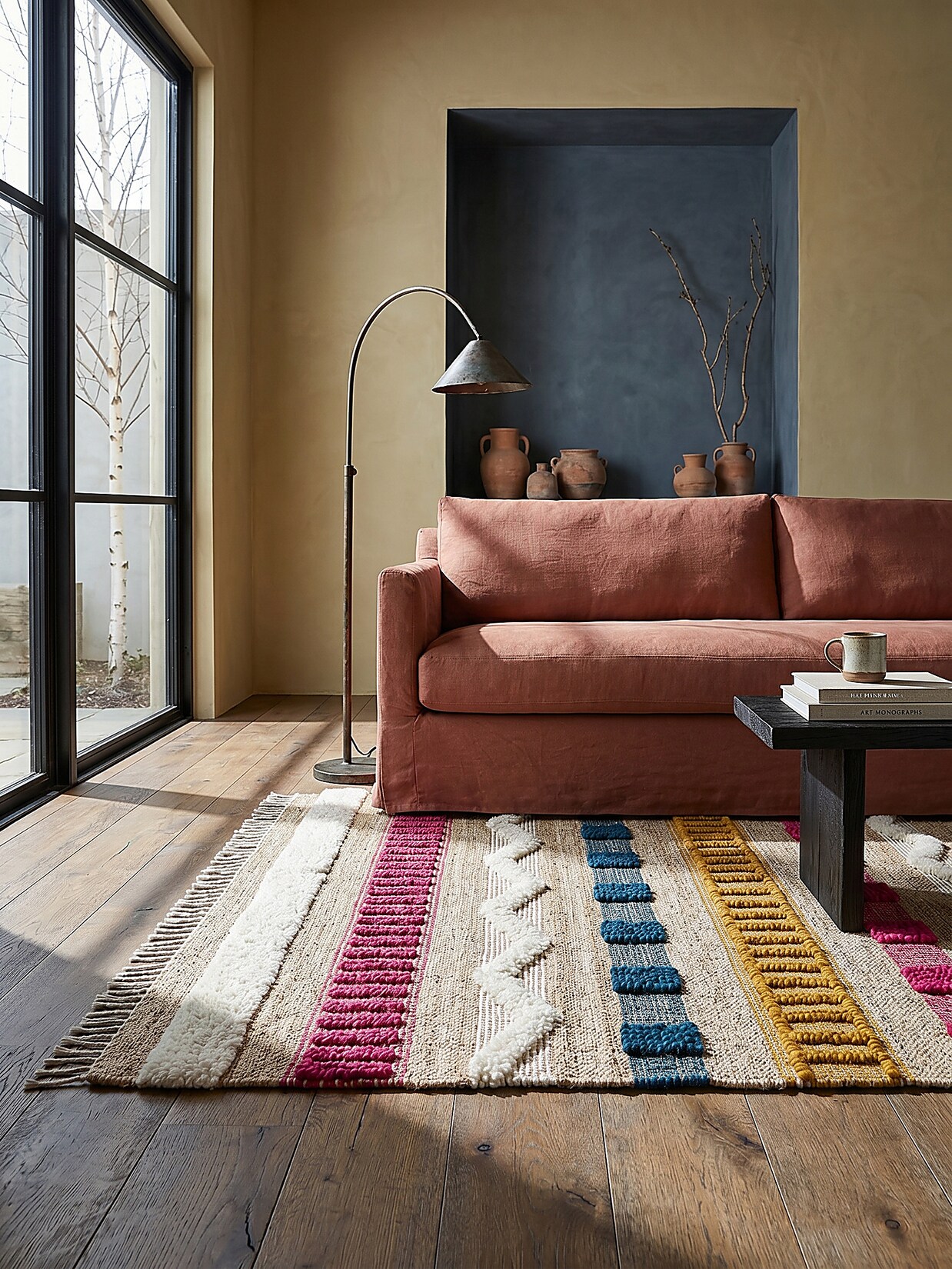 Teppich gestreift Natur-Bunt 120 x 170 cm - WHARFE Kadima Design