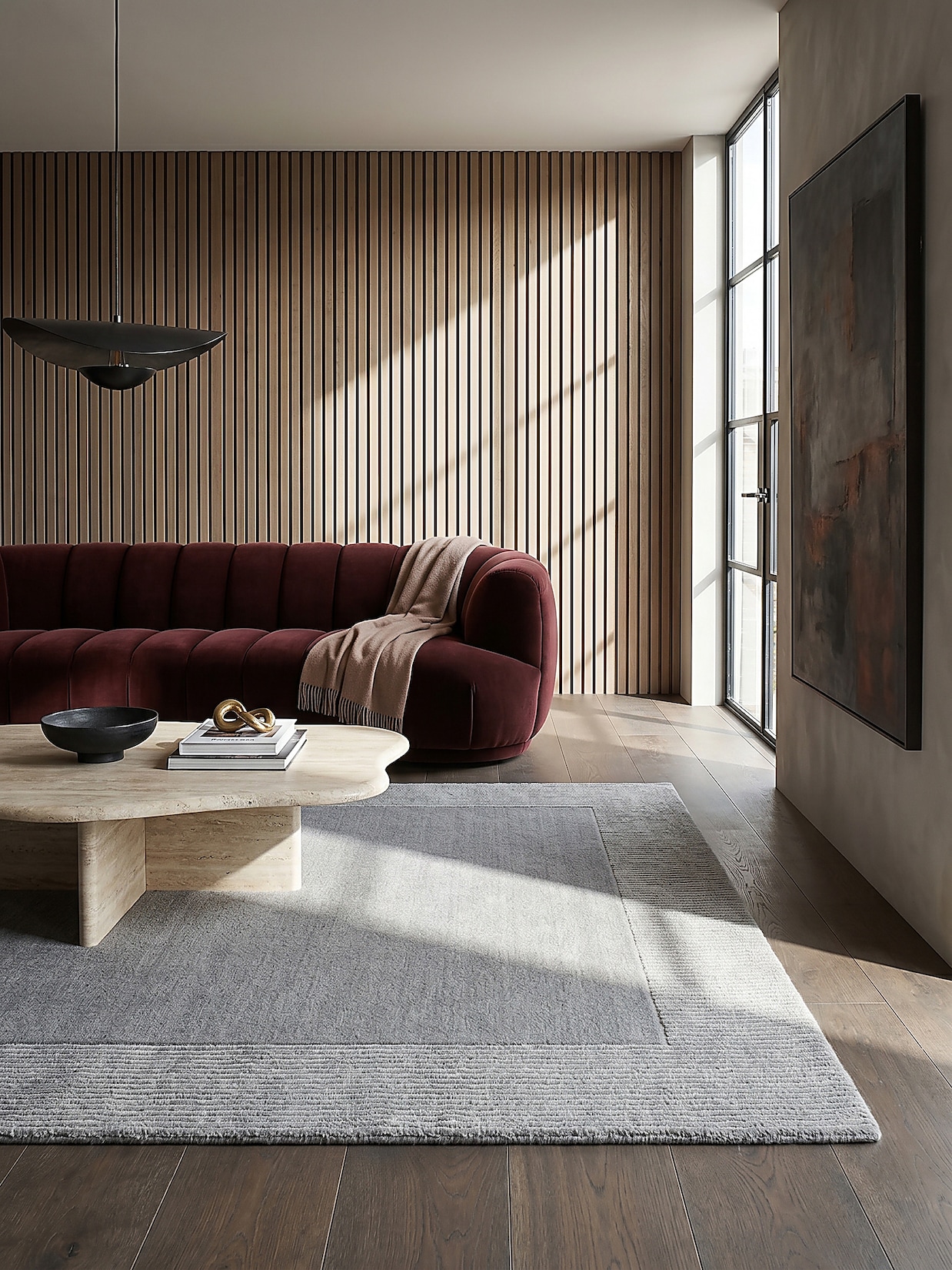 Wollteppich uni Grau meliert 120 x 170 cm - MOLE Kadima Design