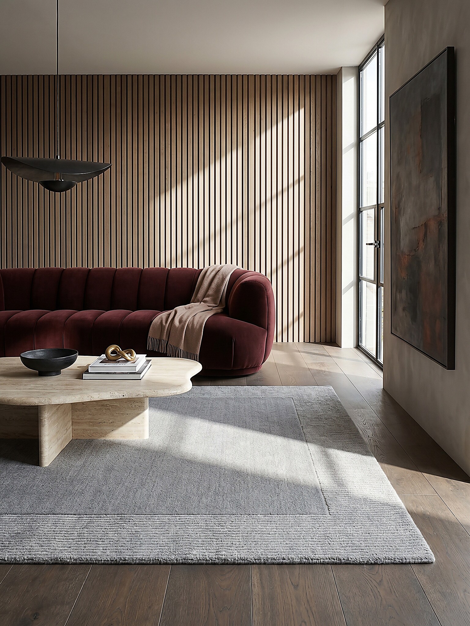 Wollteppich uni Grau meliert 160 x 230 cm - MOLE | Kadima Design 