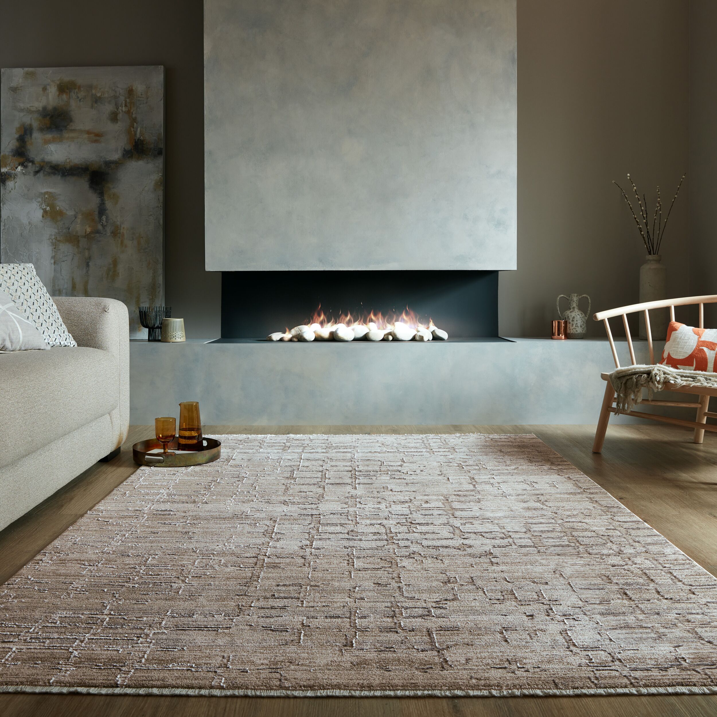 Teppich modern Taupe 120 x 170 cm - DALE | Kadima Design 