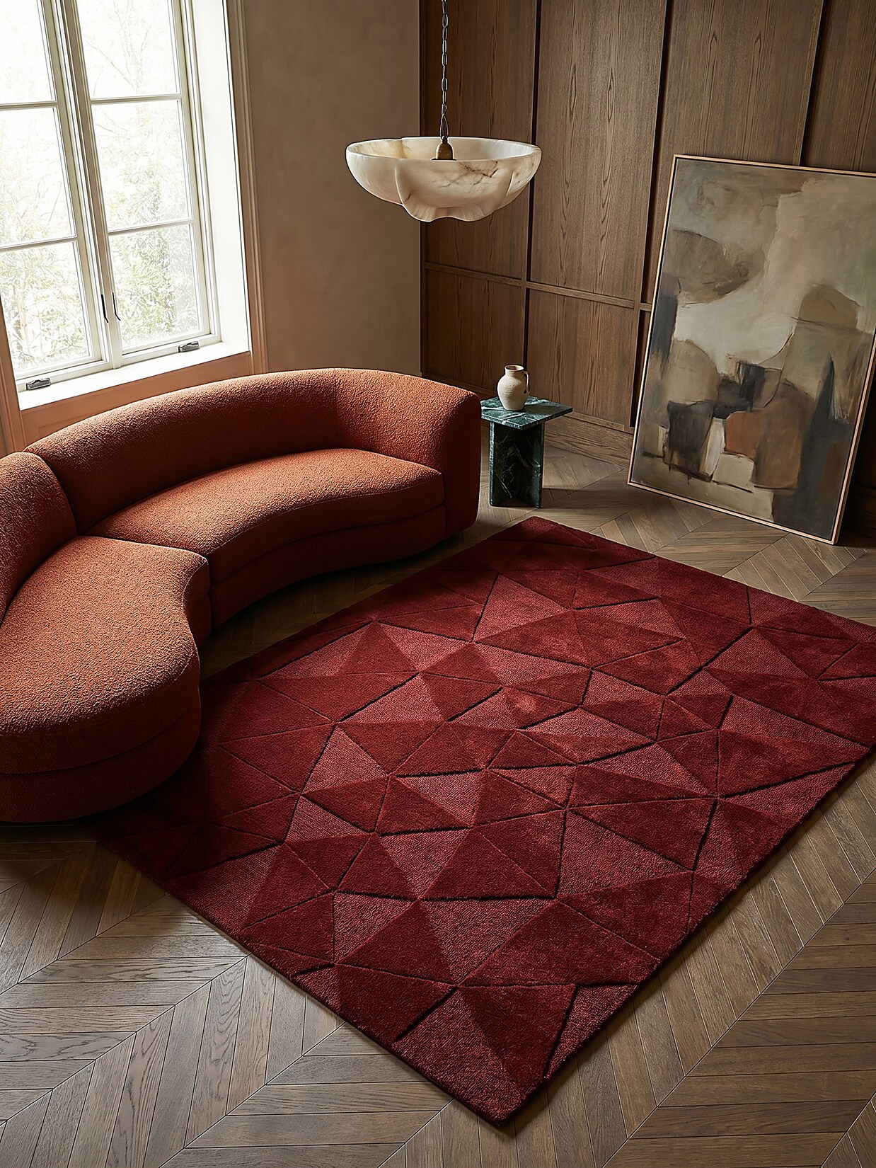 Wollteppich geometrisch Rot 120 x 170 cm - DEBEN Kadima Design