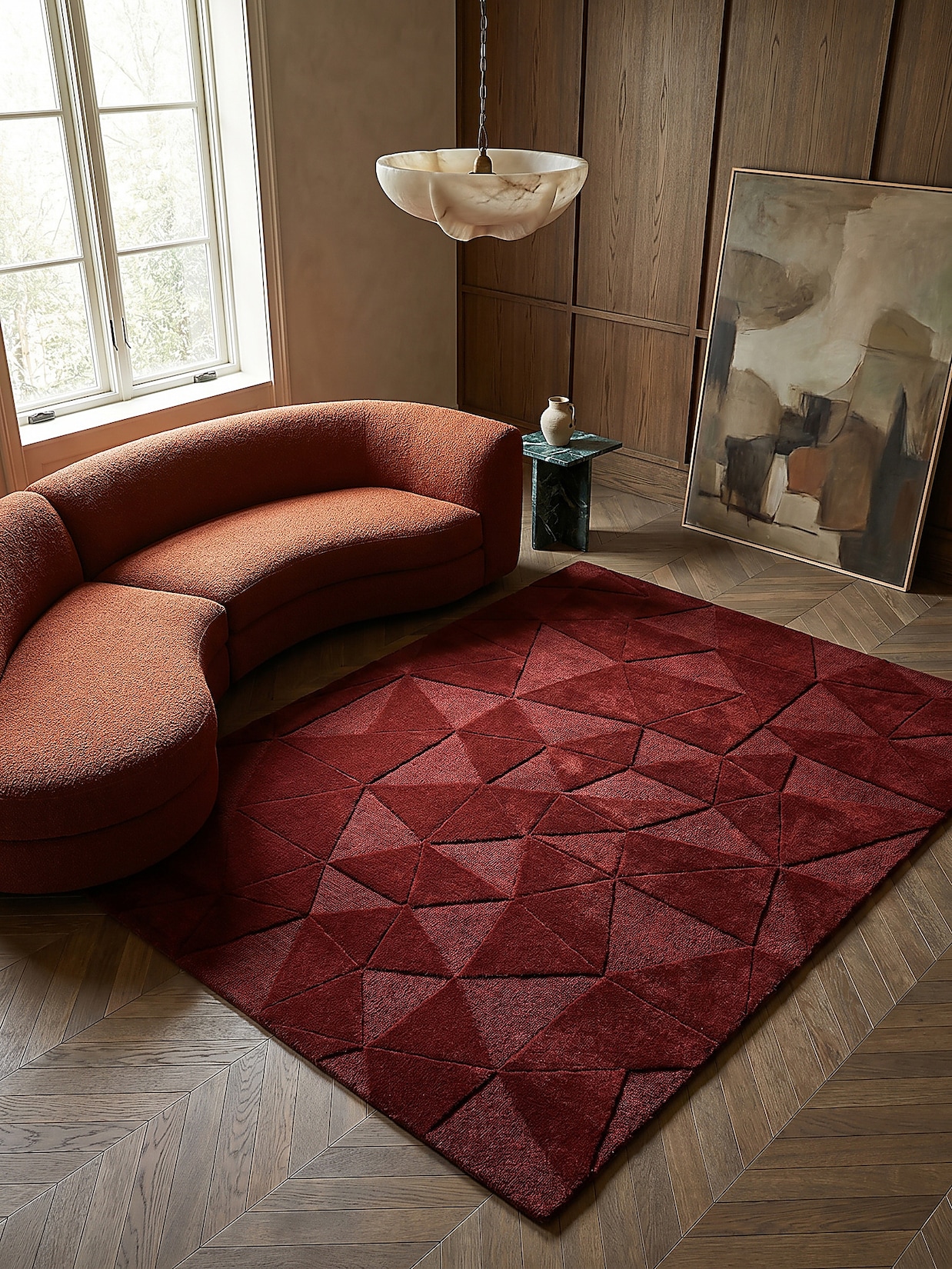 Wollteppich geometrisch Rot 160 x 230 cm - DEBEN Kadima Design