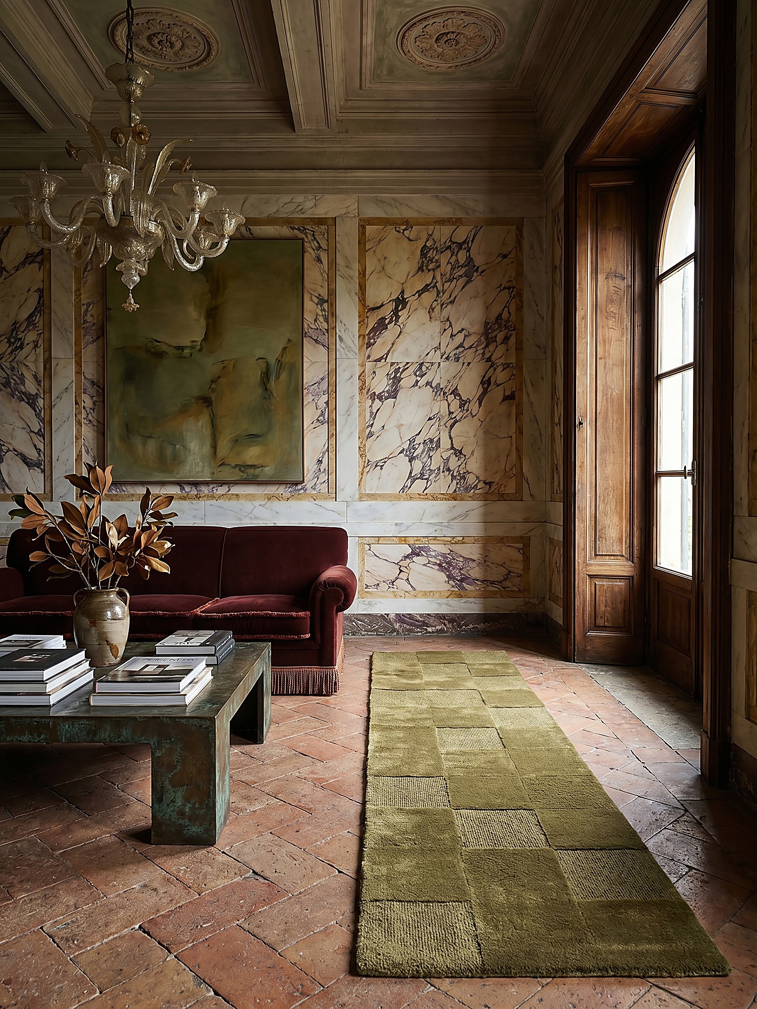 L&auml;ufer kariert Gr&uuml;n 60 x 230 cm - DEBEN | Kadima Design 