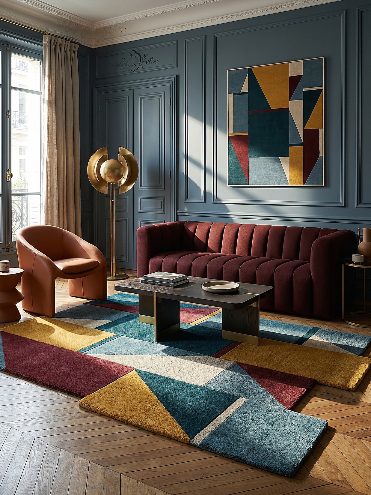 Wollteppich geometrisch Bunt 150 x 240 cm - HALLEIN Kadima Design