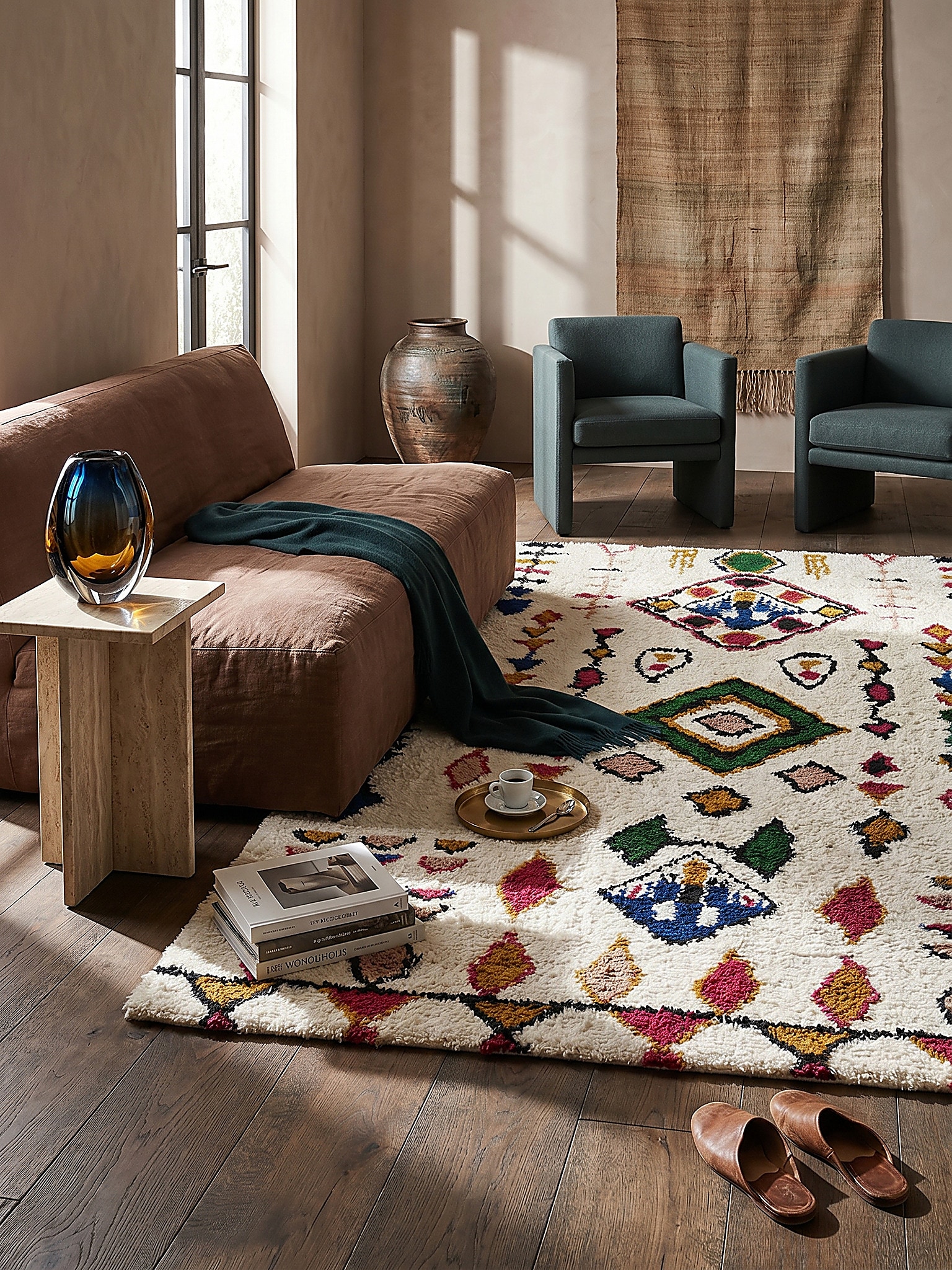 Wollteppich Berber Bunt 120 x 170 cm - BRUE | Kadima Design 