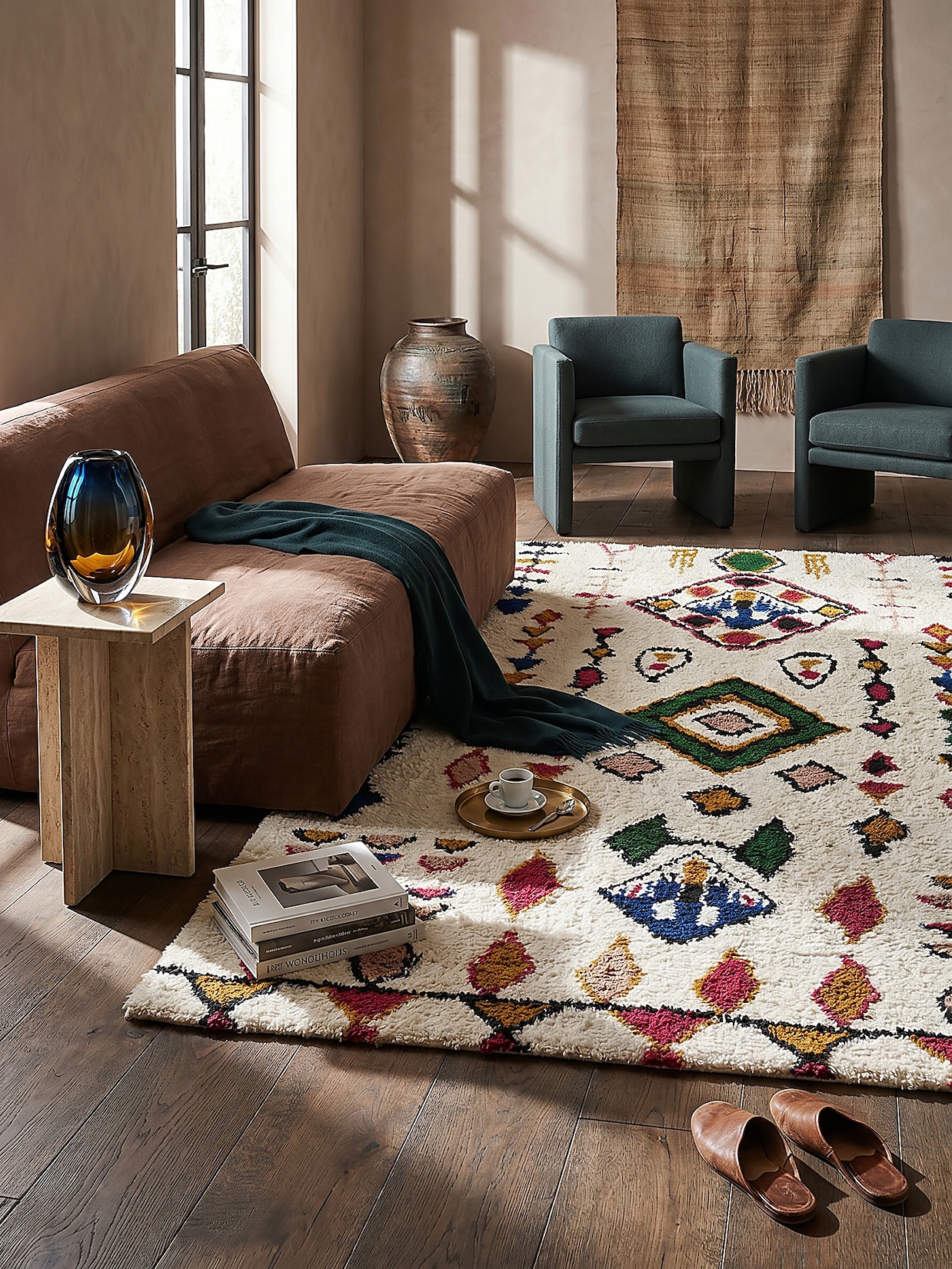 Wollteppich Berber Bunt 120 x 170 cm - BRUE Kadima Design