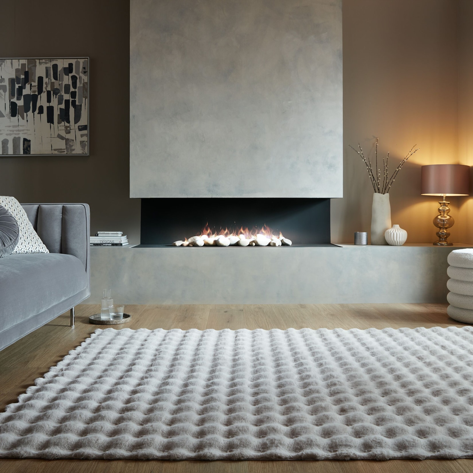 Teppich uni Grau 180 x 290 cm - LUNE Kadima Design