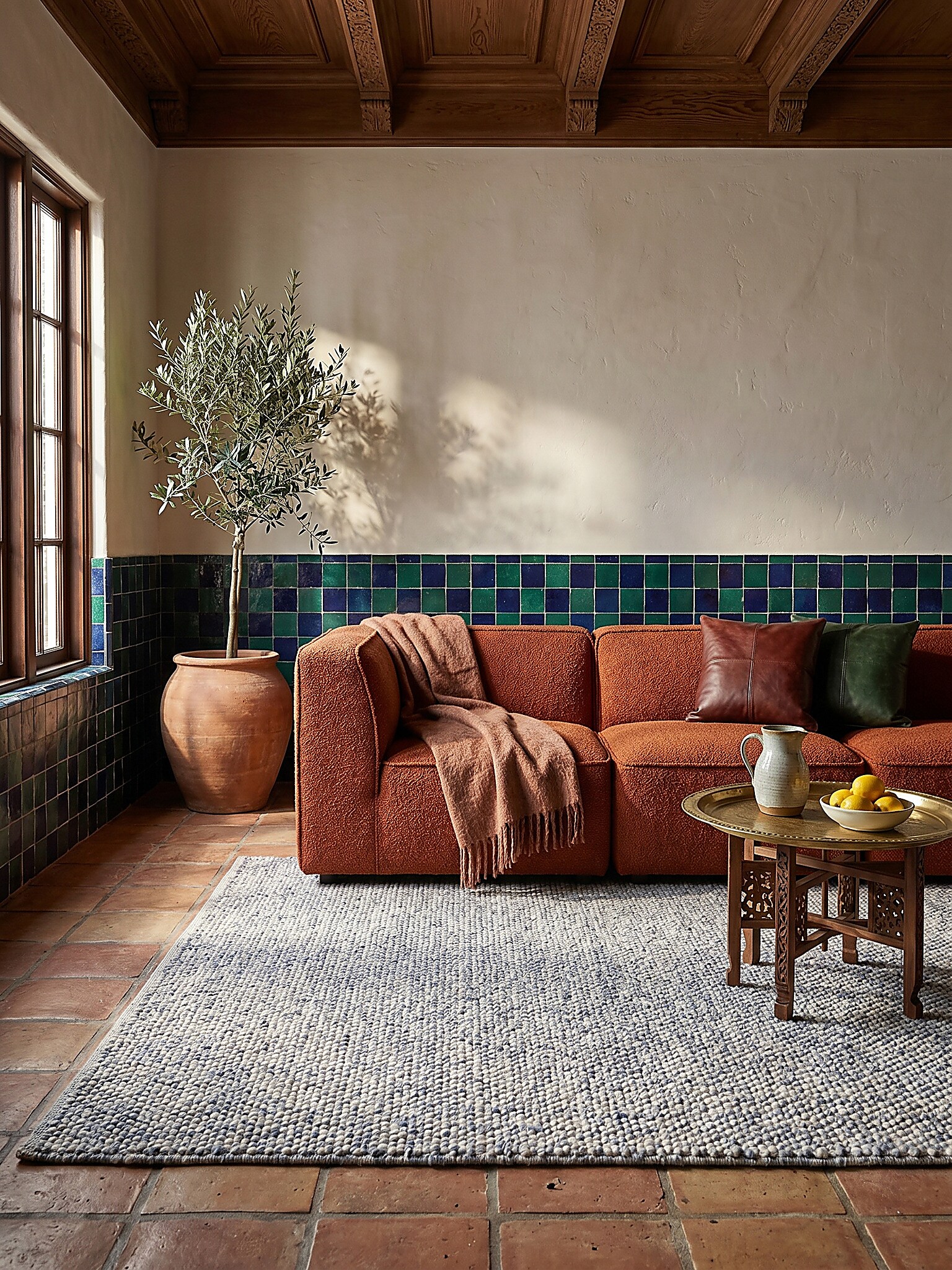 Teppich uni Hellblau 160 x 230 cm - MEDWAY | Kadima Design 
