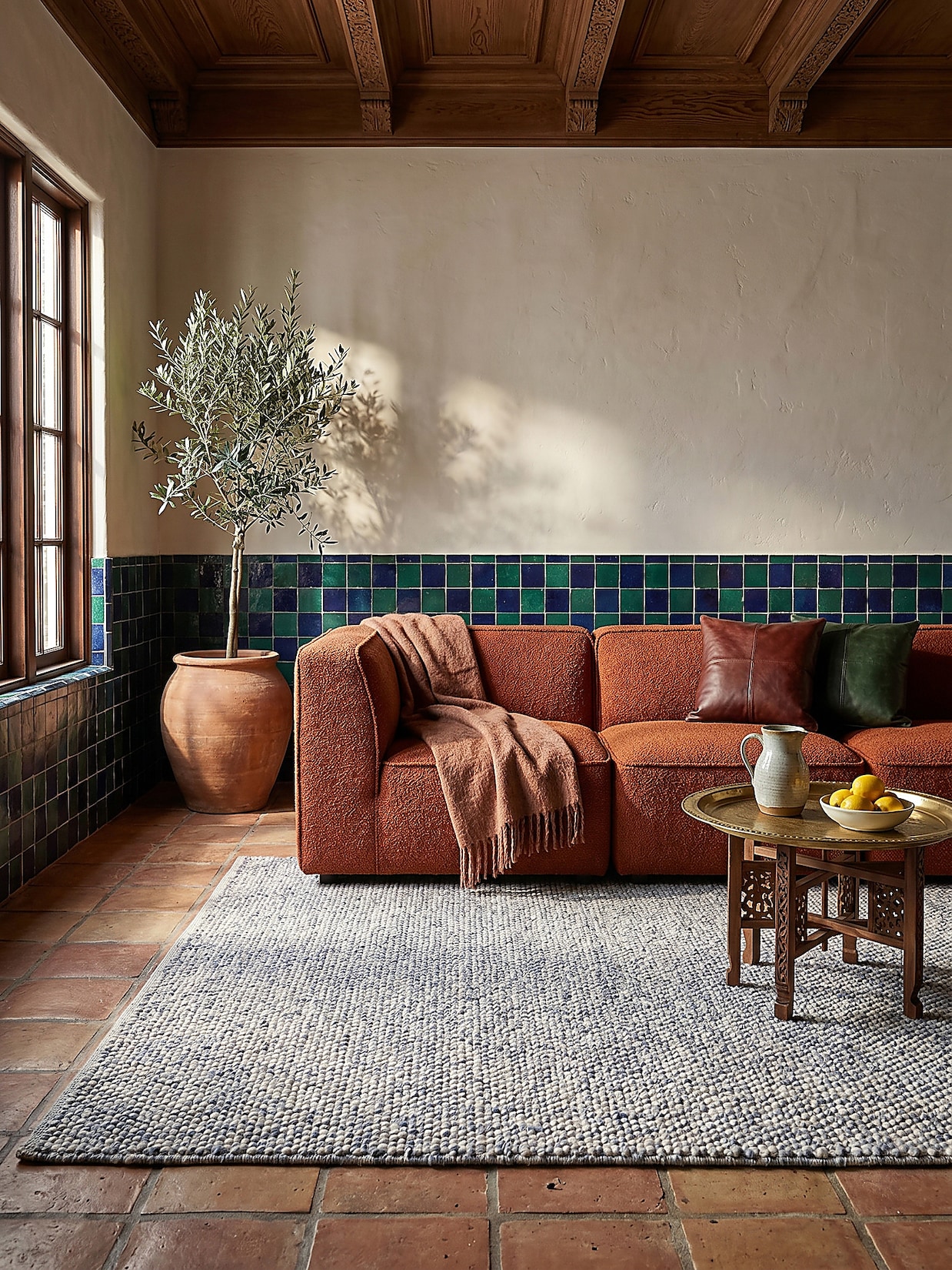 Teppich uni Hellblau 160 x 230 cm - MEDWAY Kadima Design