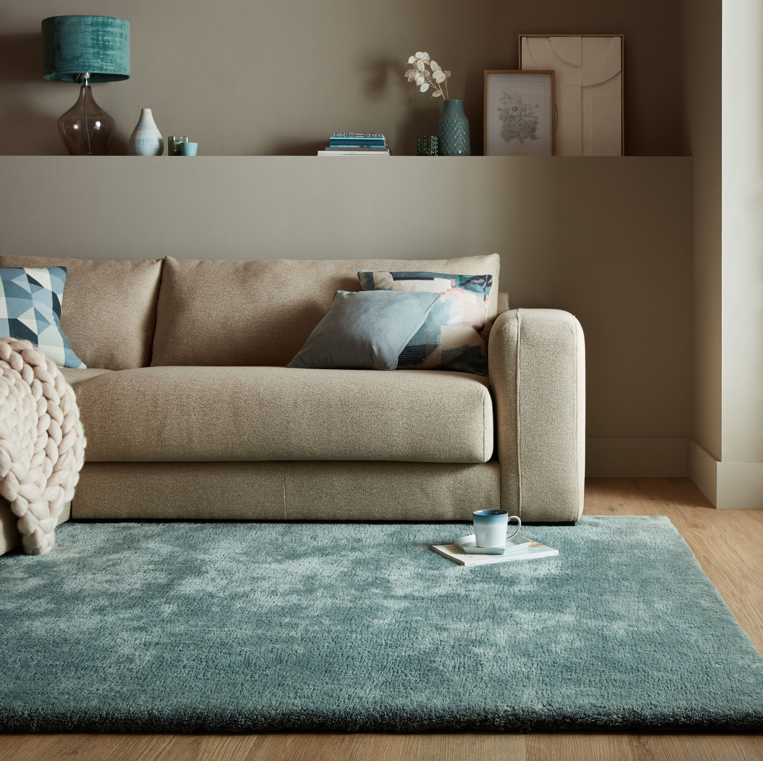 Teppich uni T&uuml;rkis 160 x 230 cm - LUNE | Kadima Design 