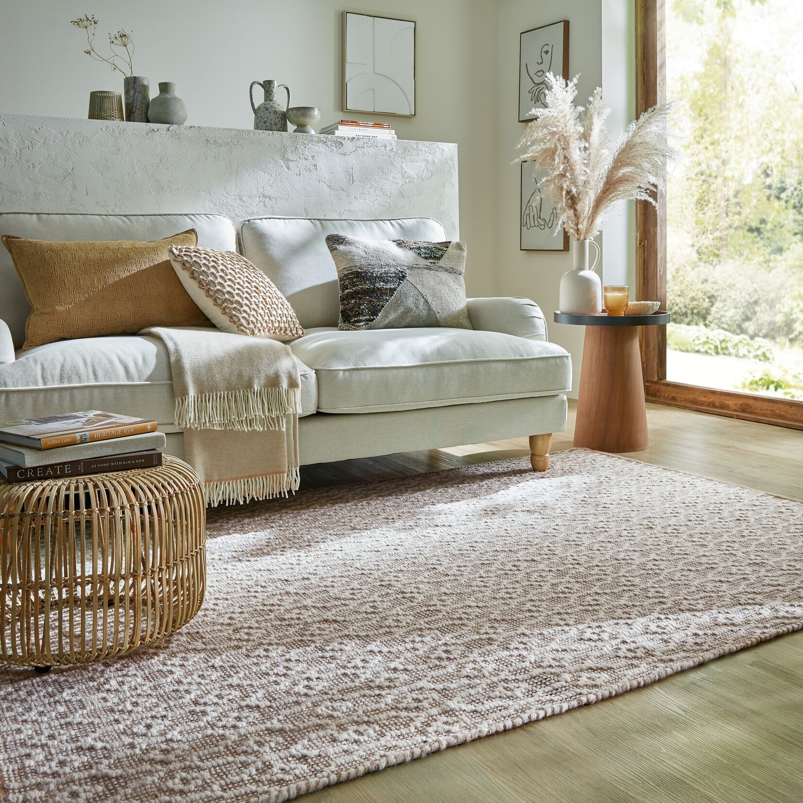 Wollteppich handgewebt Beige 80 x 150 cm - ROTHER Kadima Design