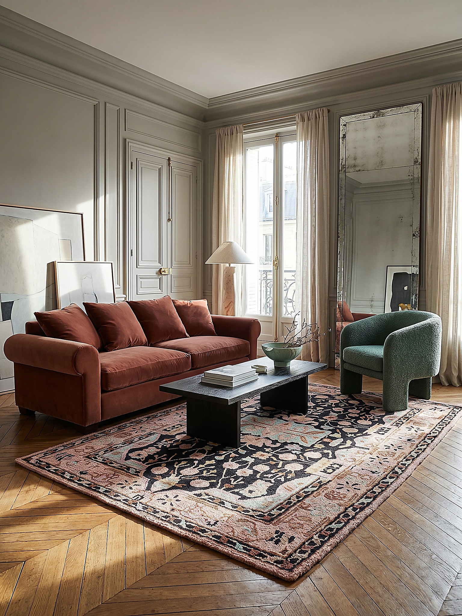 Wollteppich Orient Rosa-Schwarz 120 x 170 cm - SOAR | Kadima Design 