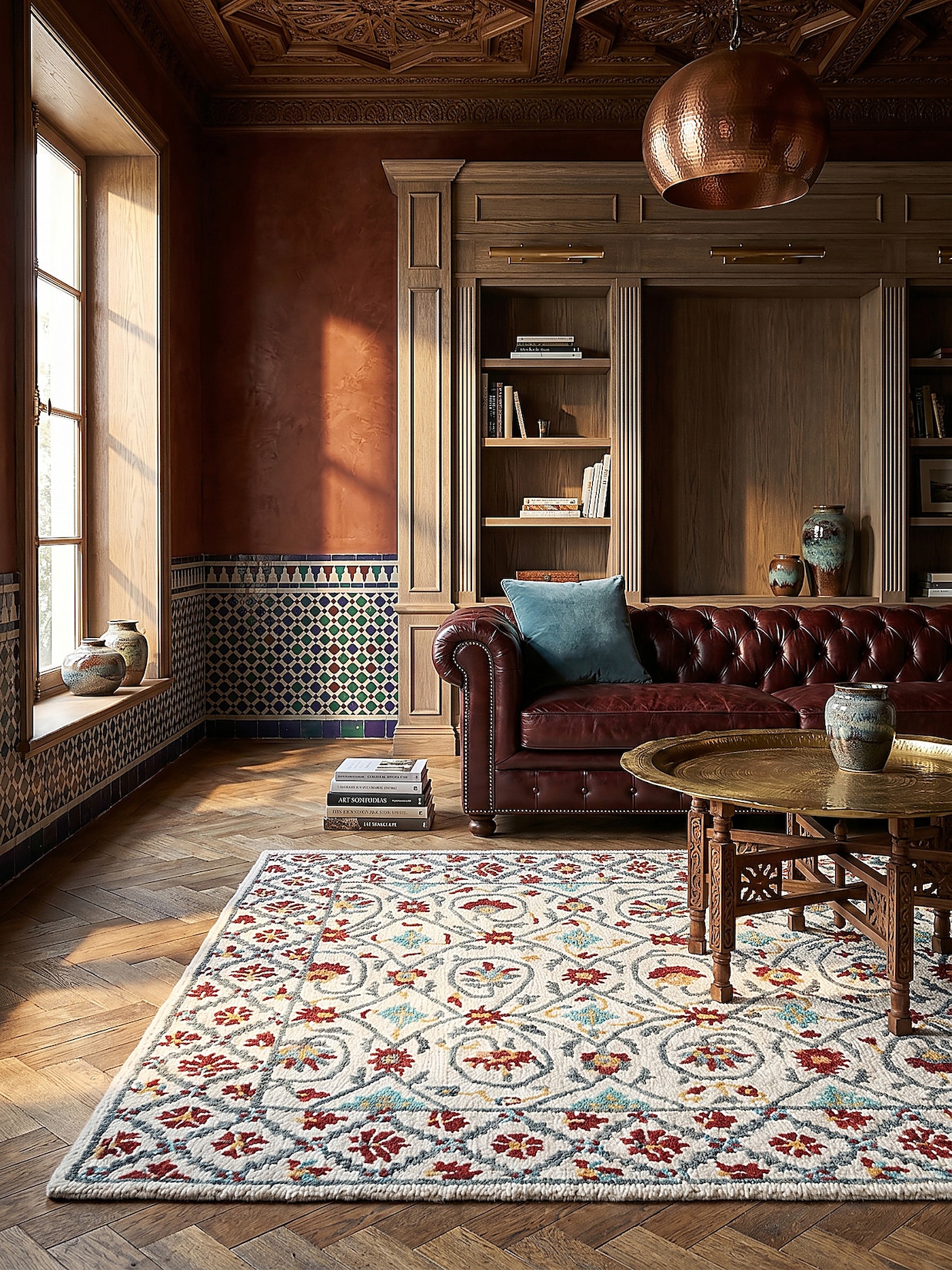 Wollteppich Orient Rot-Blau 120 x 170 cm - SOAR Kadima Design