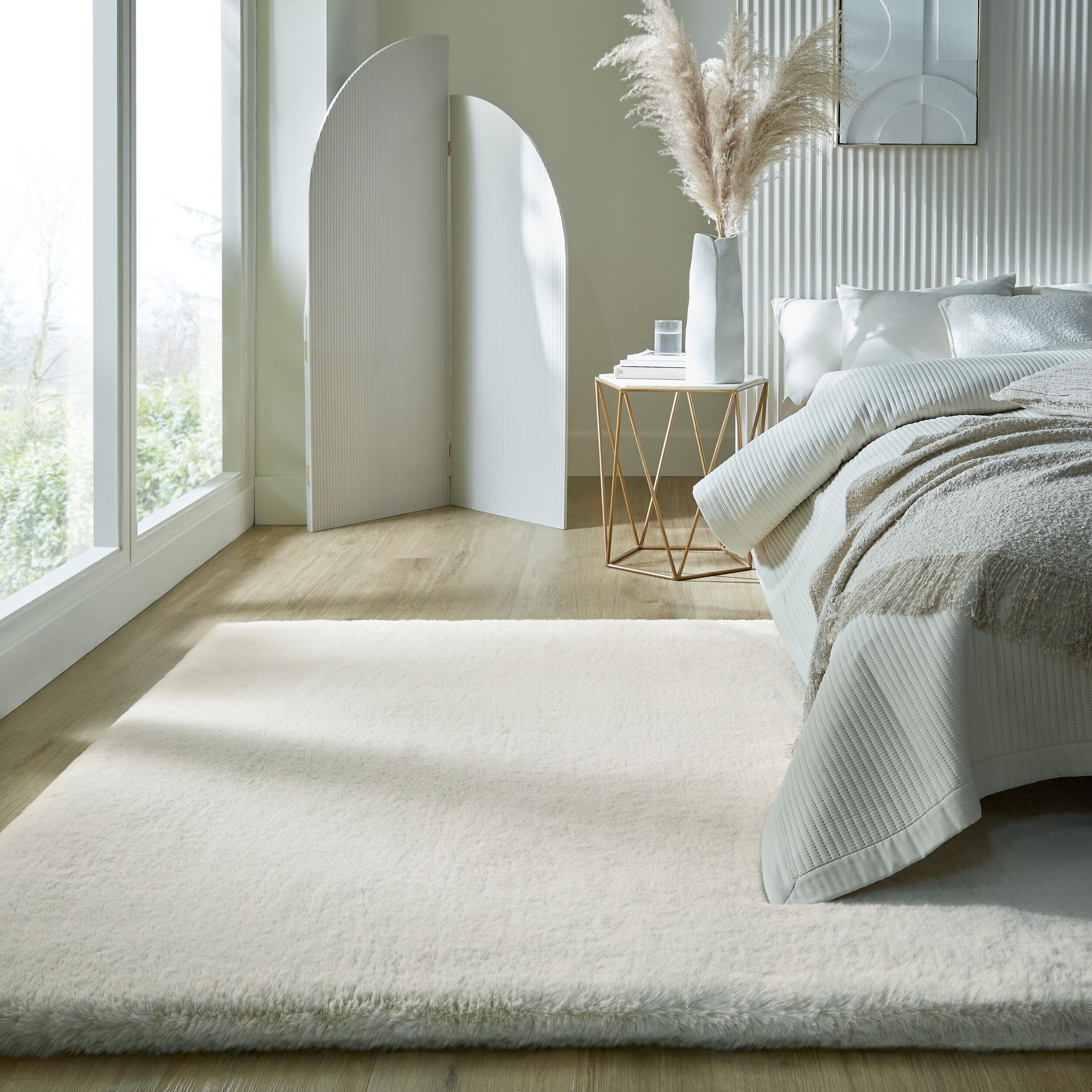 Teppich uni Wei&szlig; 120 x 170 cm - DENE | Kadima Design 