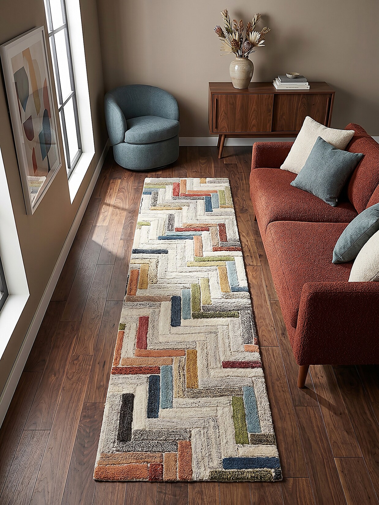 Läufer geometrisch Bunt 60 x 230 cm - ESK Kadima Design