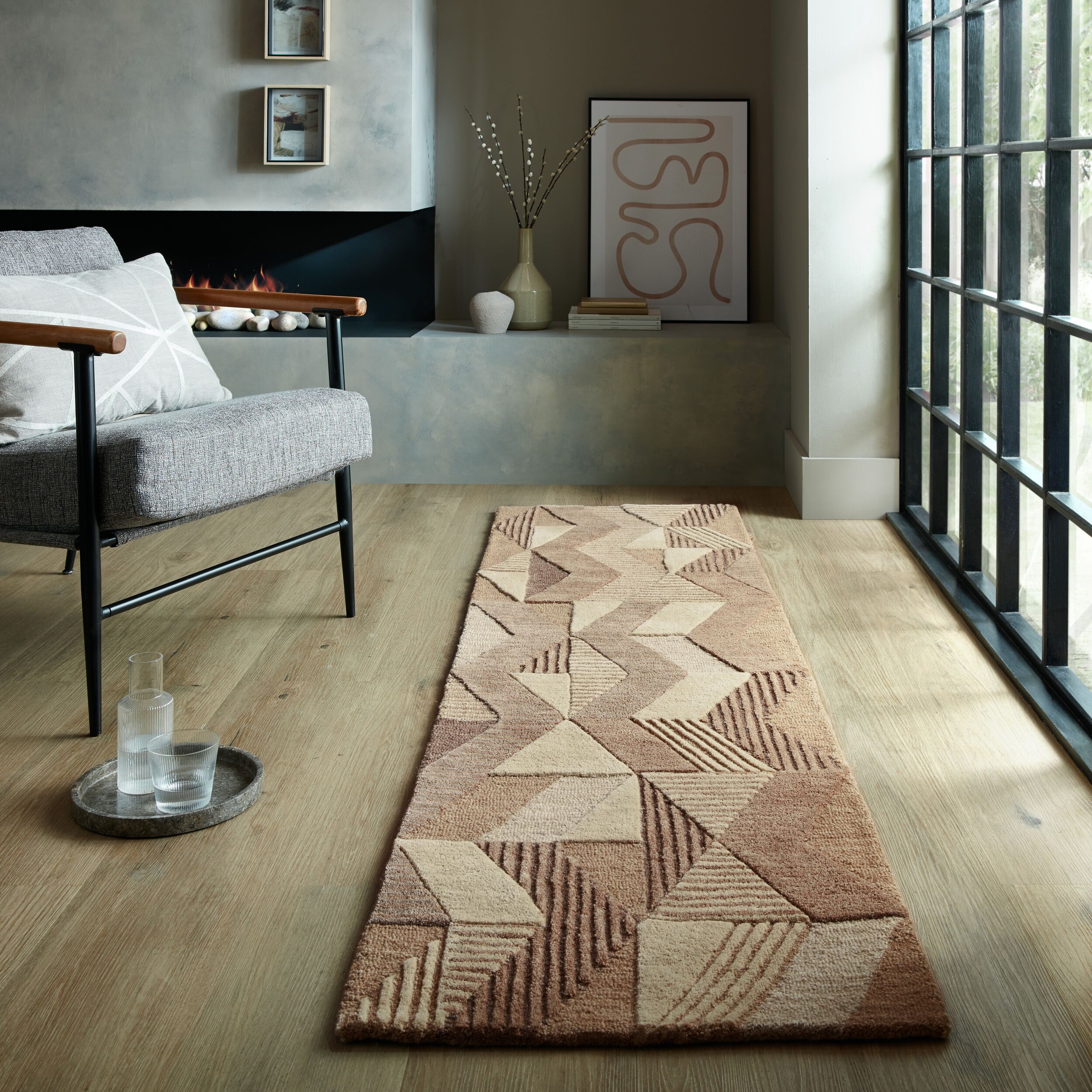 L&auml;ufer geometrisch Braun 60 x 230 cm - ESK | Kadima Design 