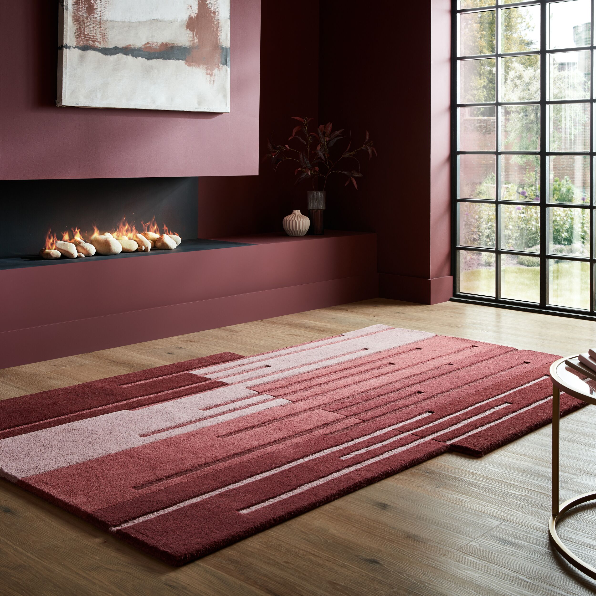 Wollteppich abstrakt Rot 150 x 240 cm - HALLEIN | Kadima Design 