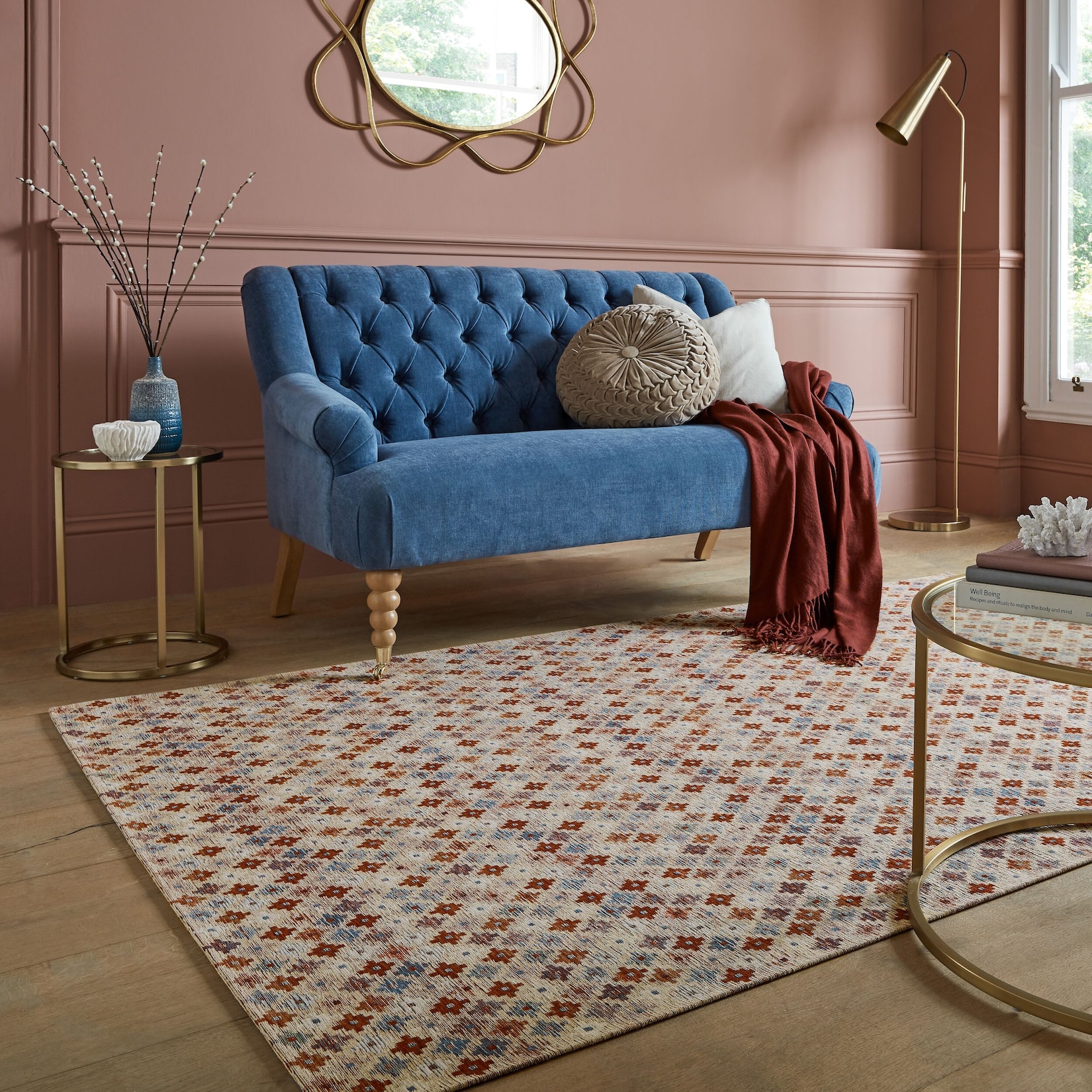 Teppich Boho Rot-Bunt 200 x 290 cm - COQUET Kadima Design