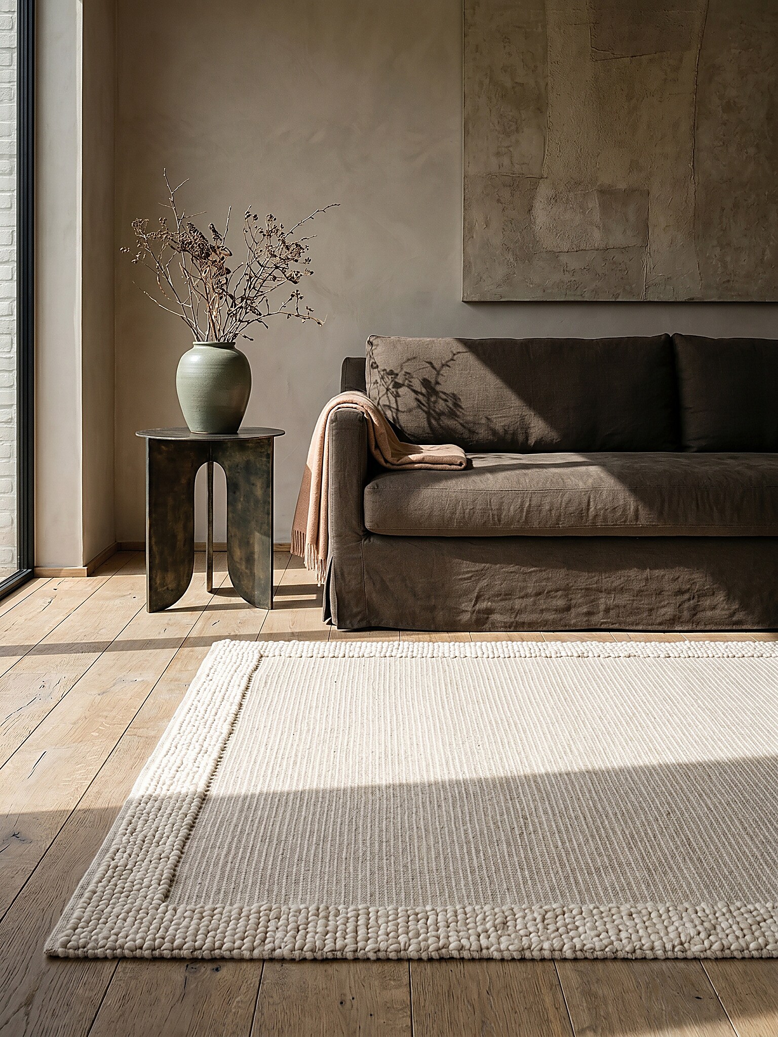 Teppich uni Beige-Natur 160 x 230 cm - MOAT | Kadima Design 