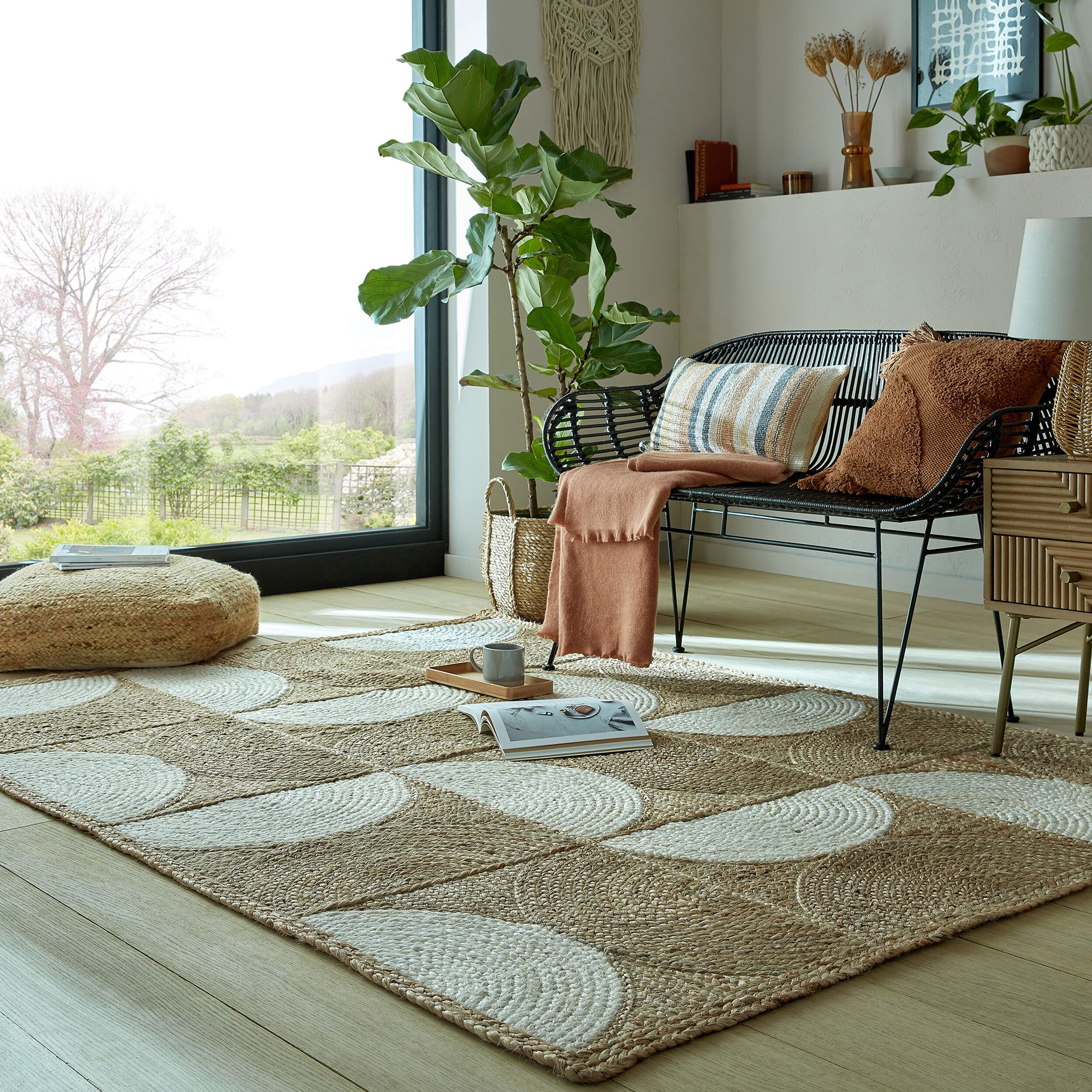 Jute-Teppich geometrisch Natur 200 x 290 cm - HOLT | Kadima Design 