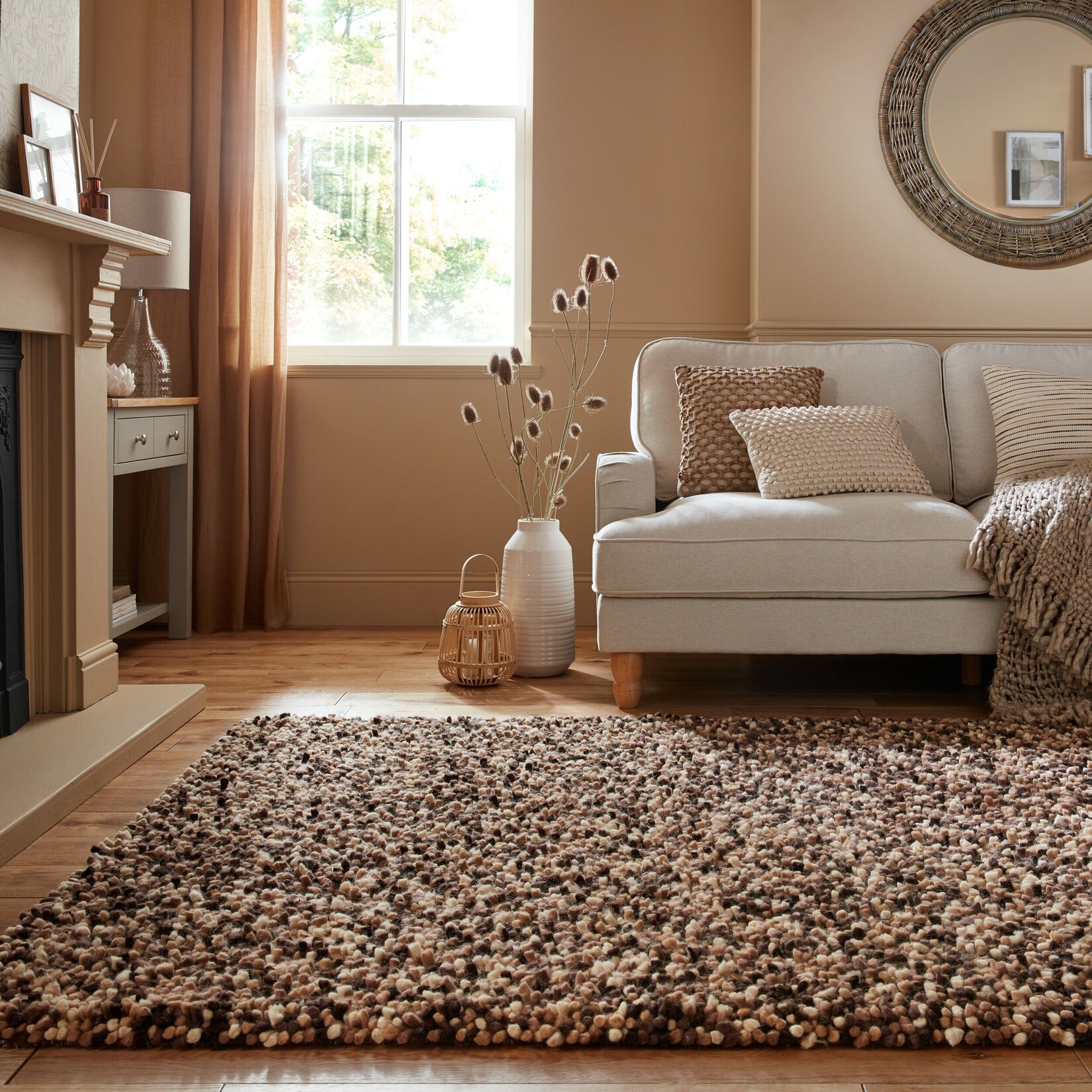 Wollteppich uni Braun 200 x 290 cm - BEAM Kadima Design