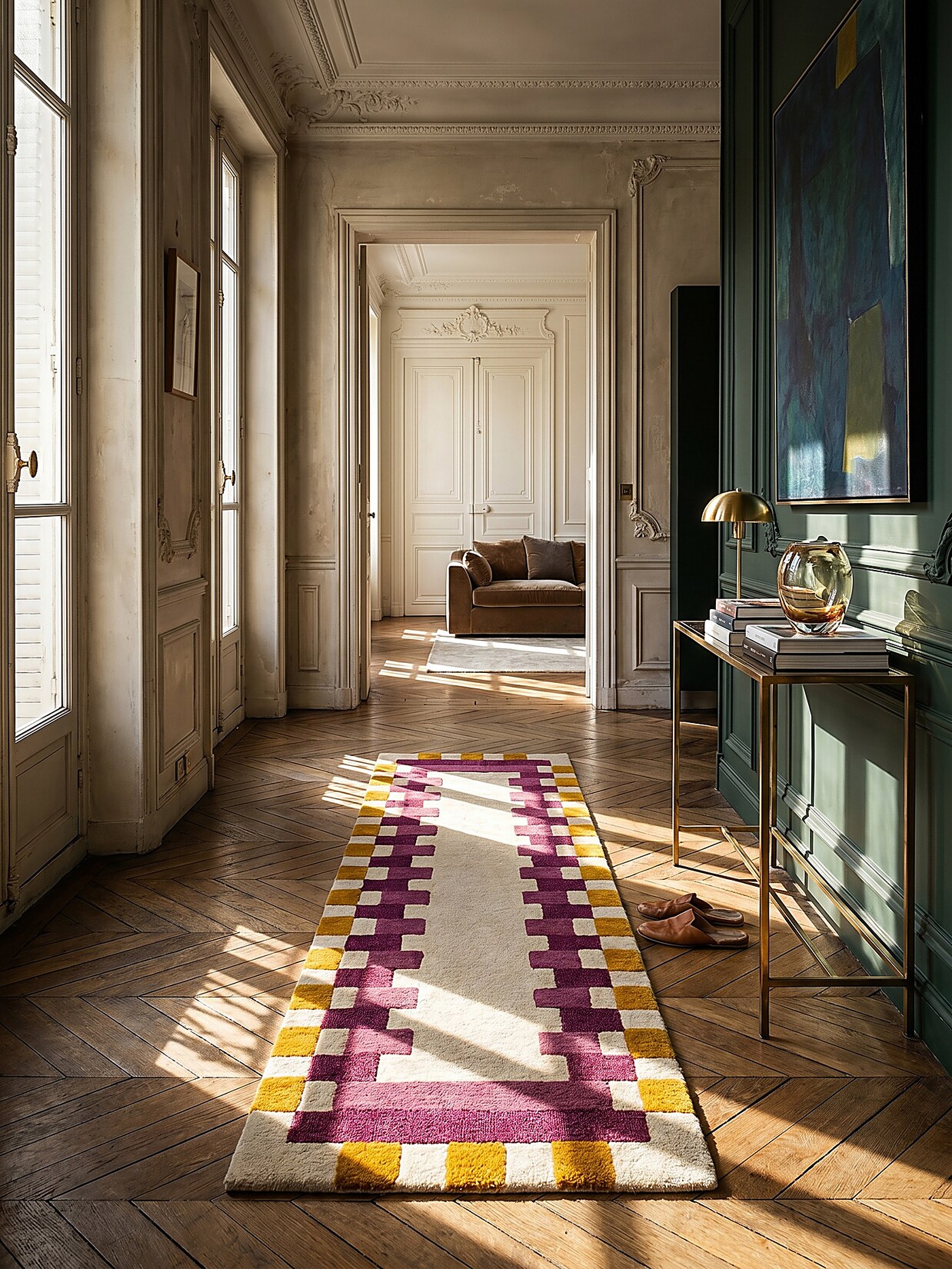 Läufer geometrisch Rosa-Gelb 60 x 230 cm - WENSUM Kadima Design