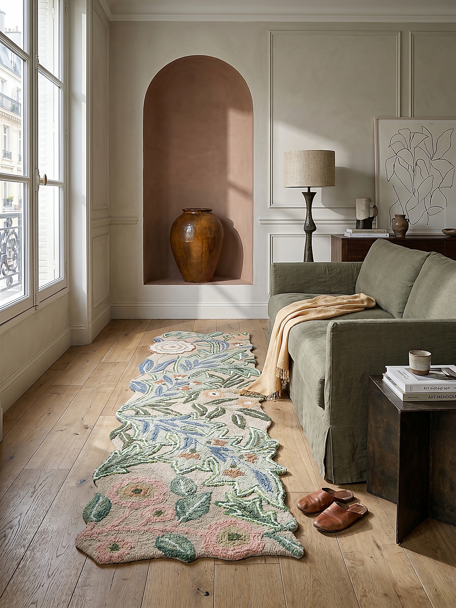 L&auml;ufer floral Gr&uuml;n 60 x 230 cm - CHAR | Kadima Design 