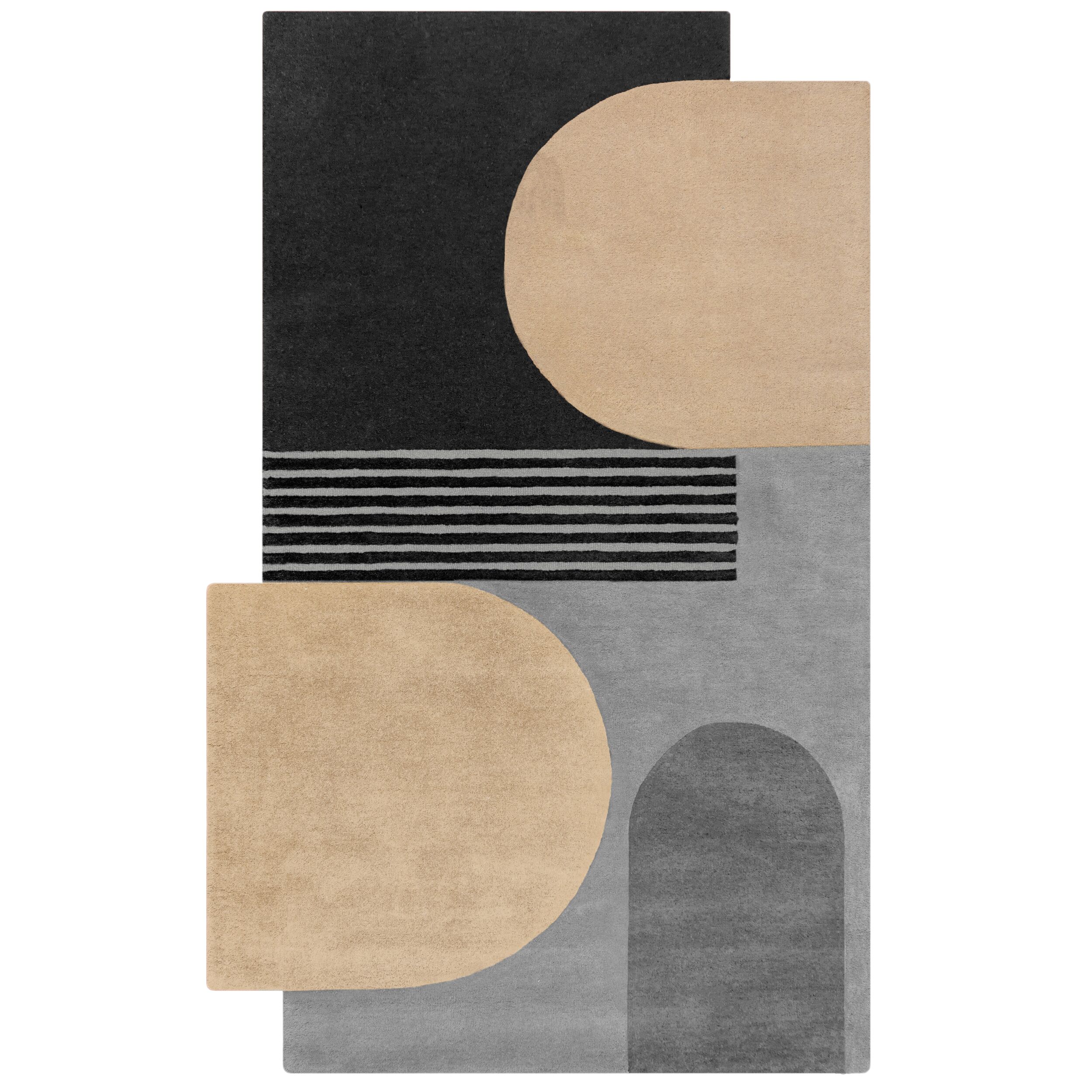 Wollteppich abstrakt Monochrom 200 x 290 cm - HALLEIN | Kadima Design 