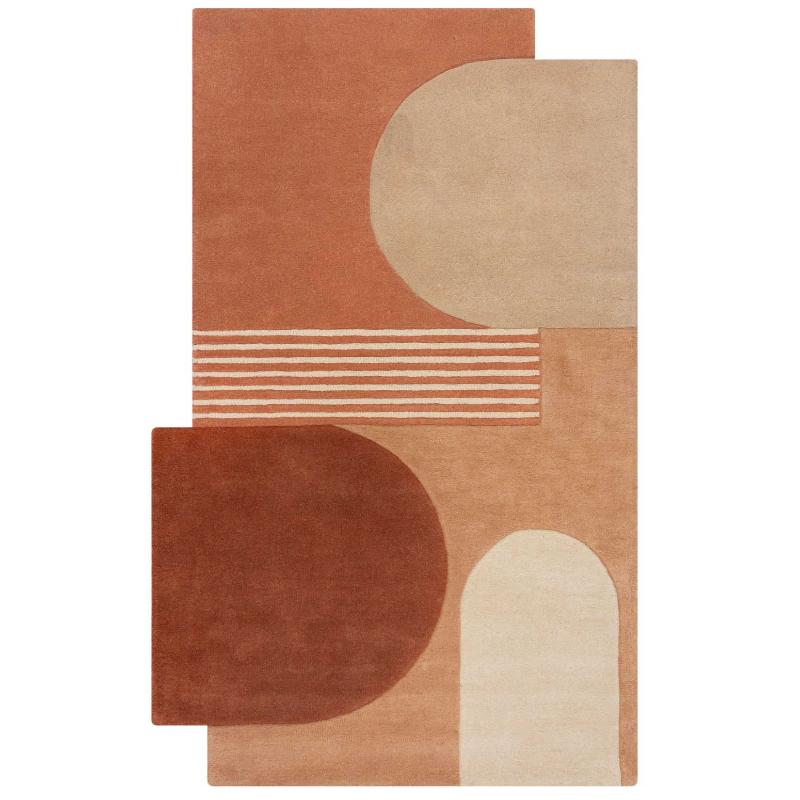Wollteppich abstrakt Terrakotta 200 x 290 cm - HALLEIN Kadima Design