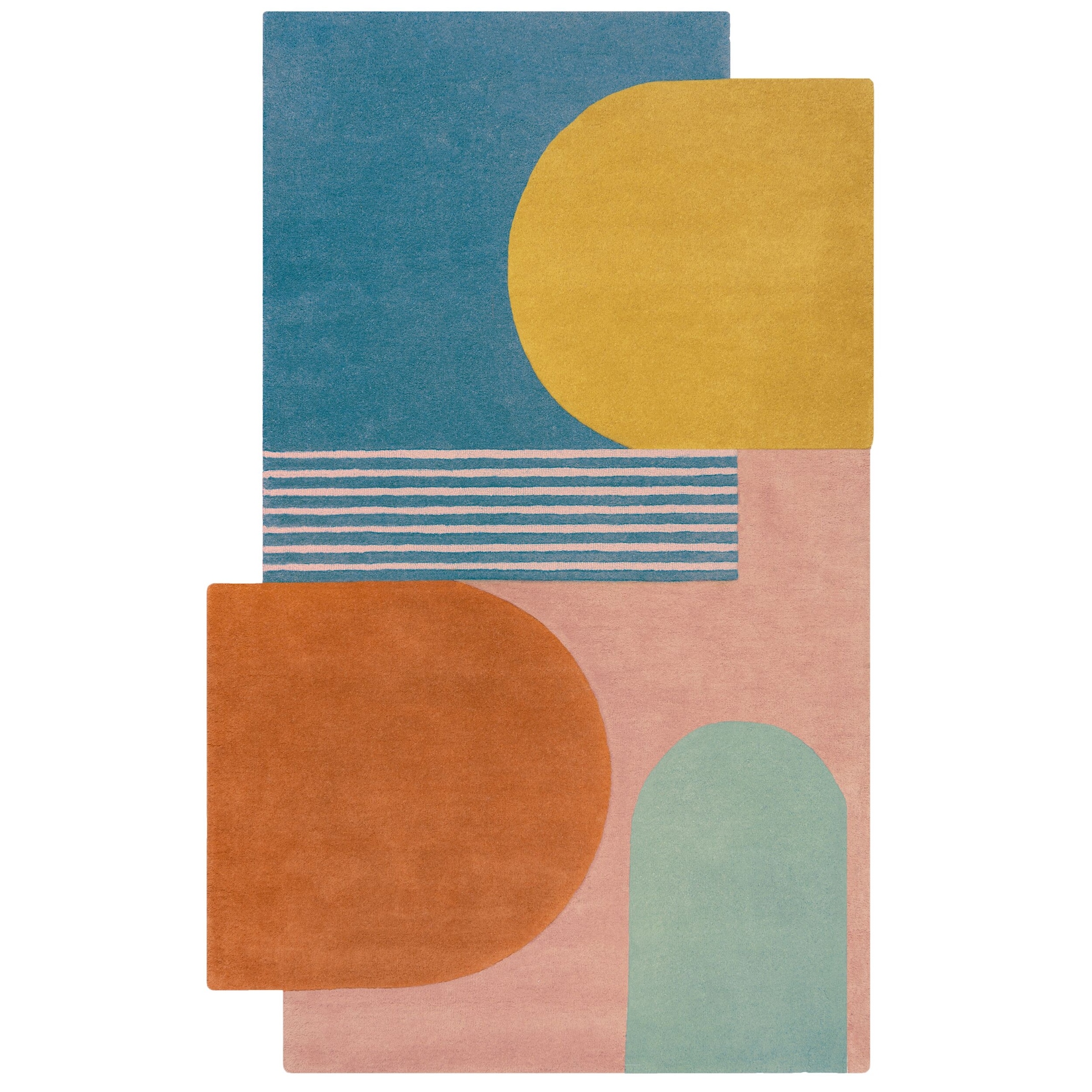 Wollteppich abstrakt Hellbunt 150 x 240 cm - HALLEIN Kadima Design