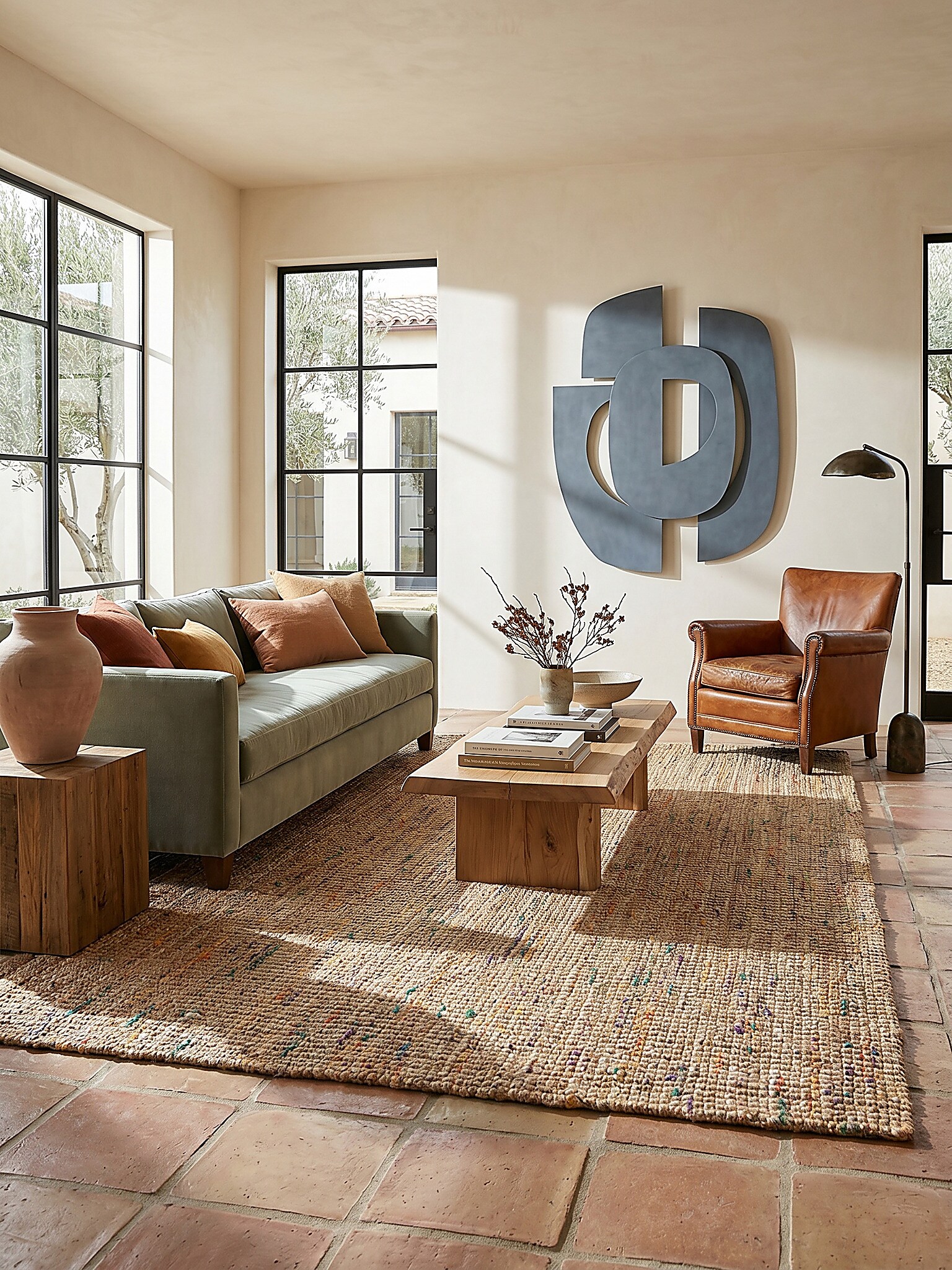 Wollteppich Boho Natur-Bunt 120 x 170 cm - ERME | Kadima Design 