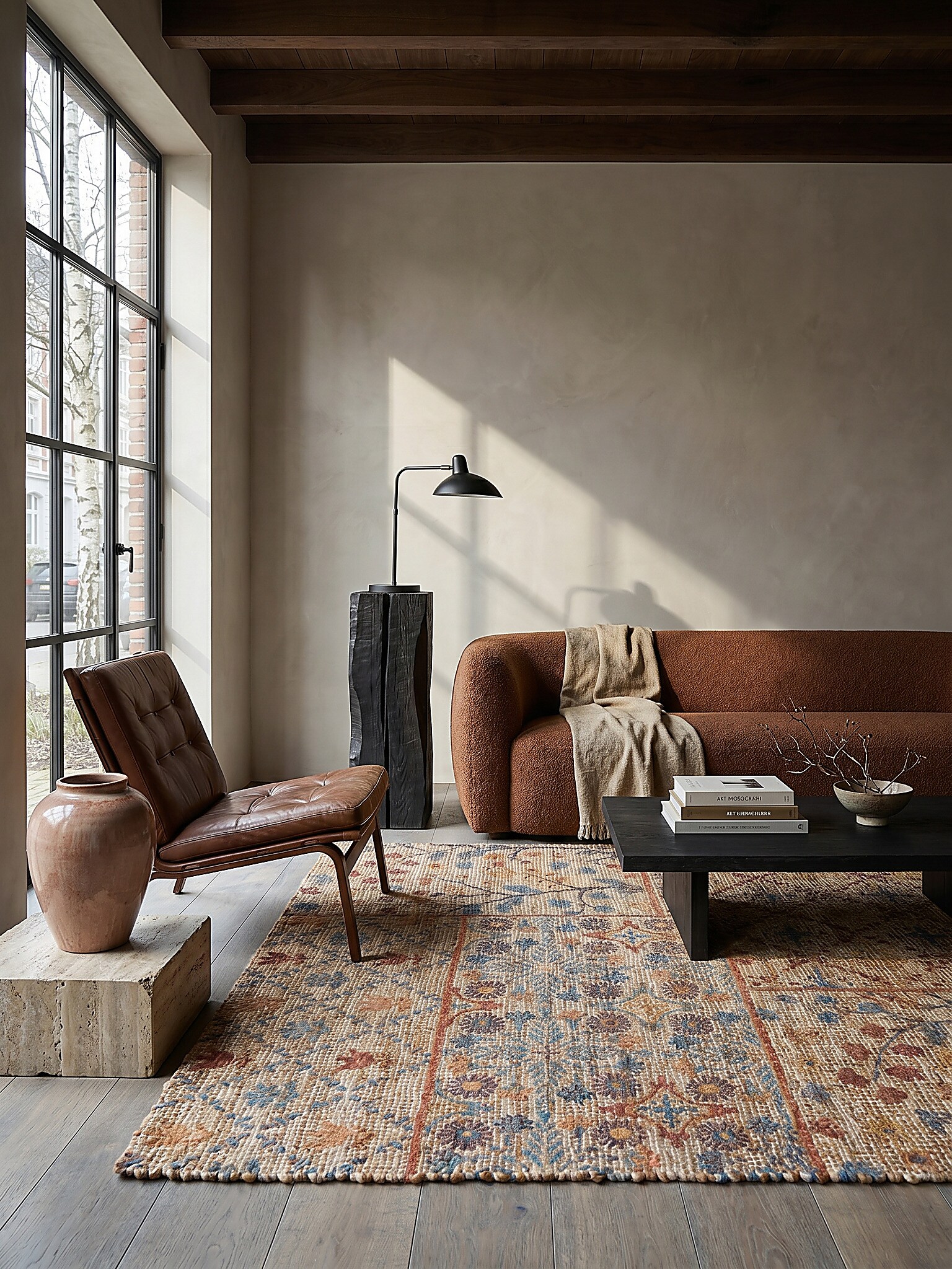 Jute-Teppich Boho Natur-Blau 80 x 150 cm - AVILL | Kadima Design 