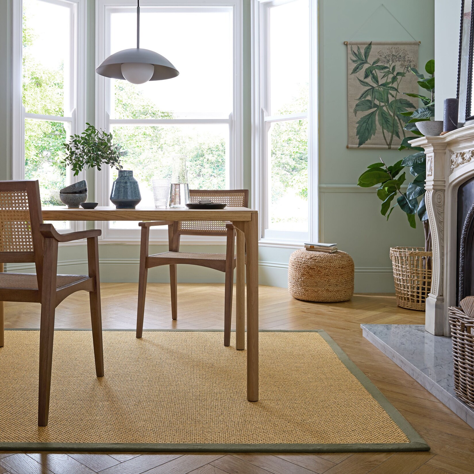 Outdoor-Teppich Bordüre Natur-Grün 120 x 170 cm - KEER Kadima Design