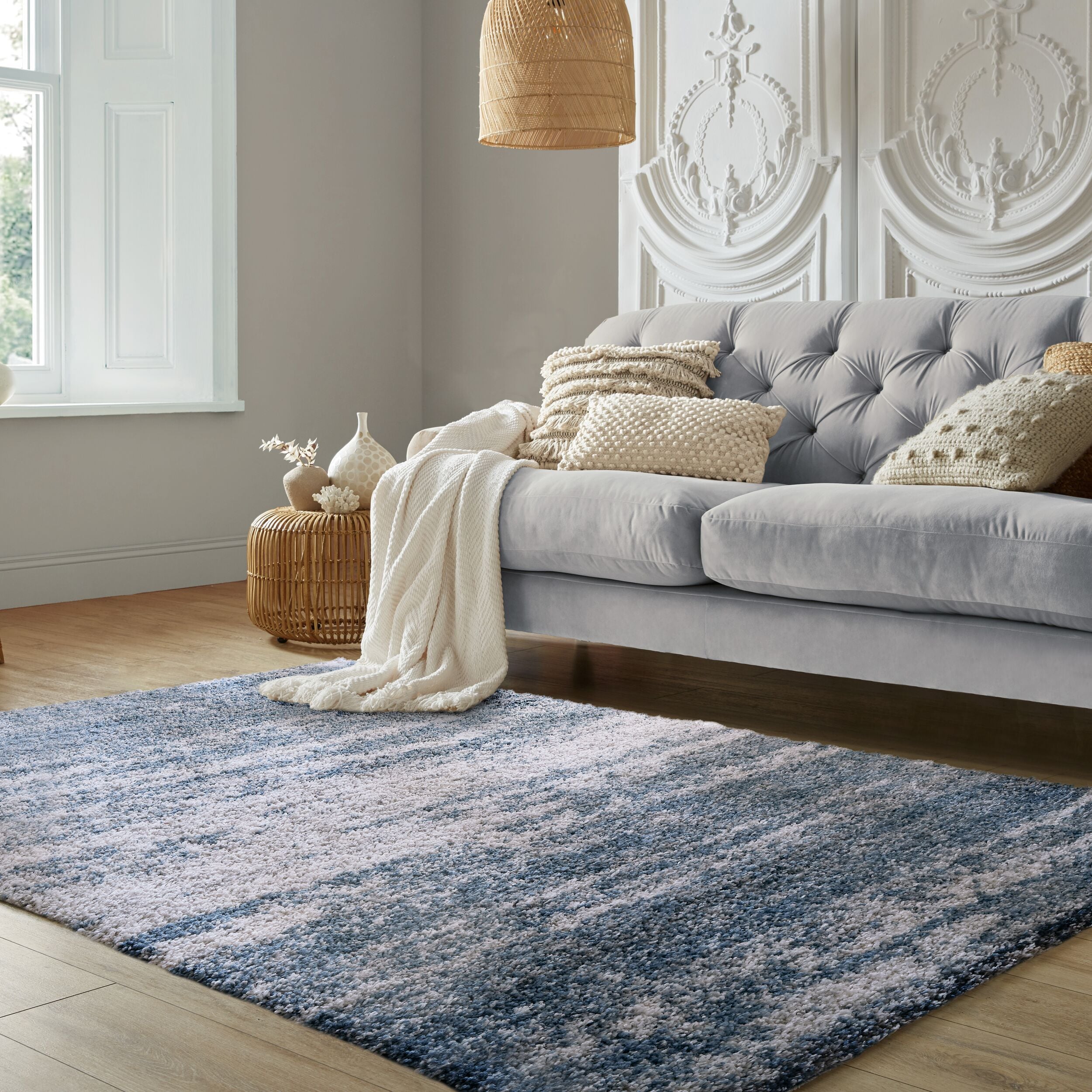Teppich abstrakt Blau 200 x 290 cm - MERSEY | Kadima Design 