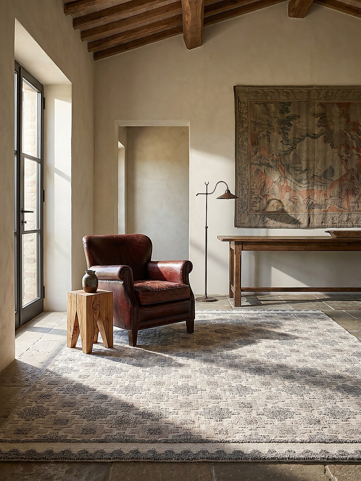 Teppich geometrisch Grau-Beige 78 x 150 cm - RIDGE Kadima Design