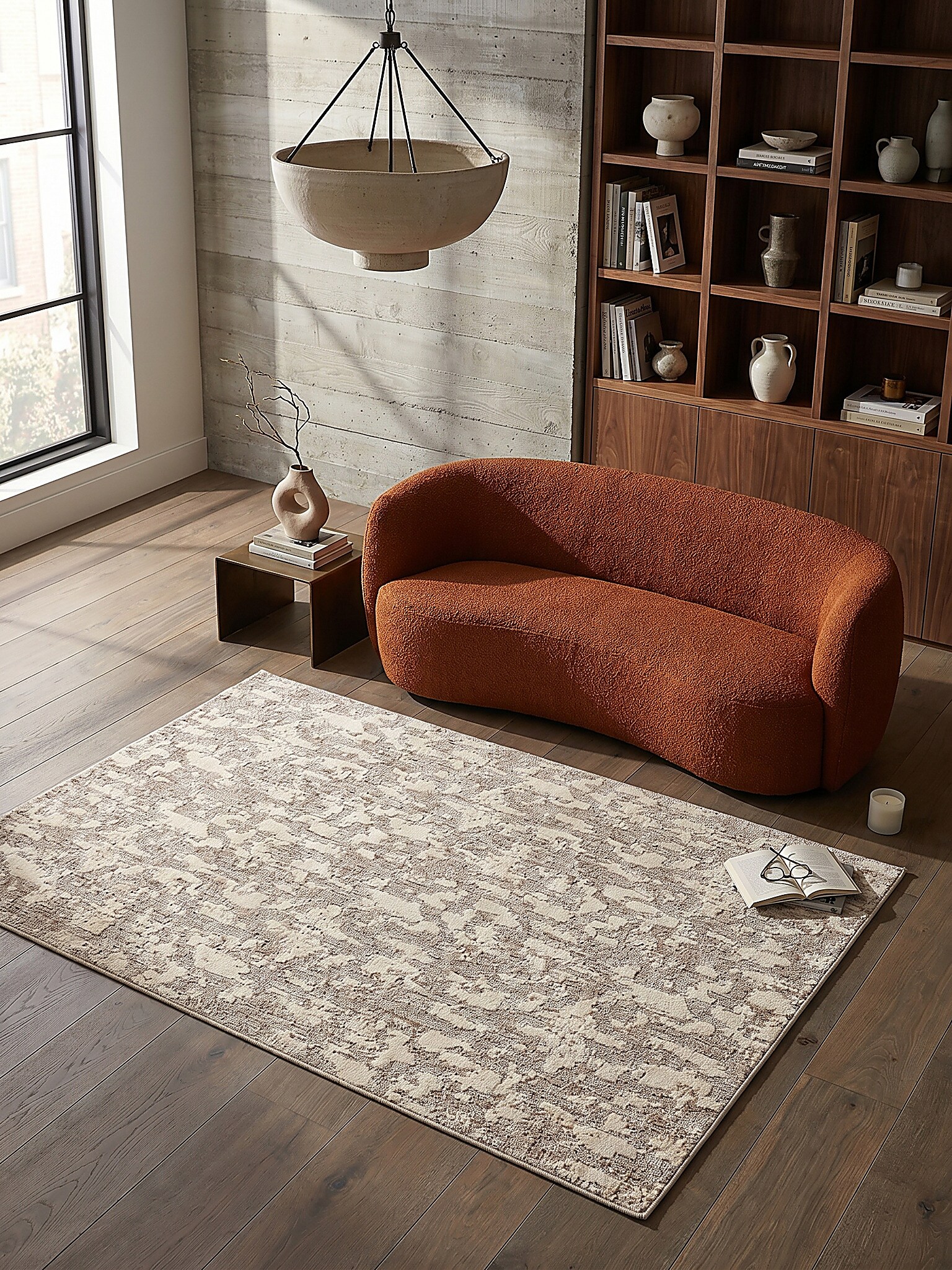 Teppich waschbar Beige 116 x 170 cm - RIDGE | Kadima Design 