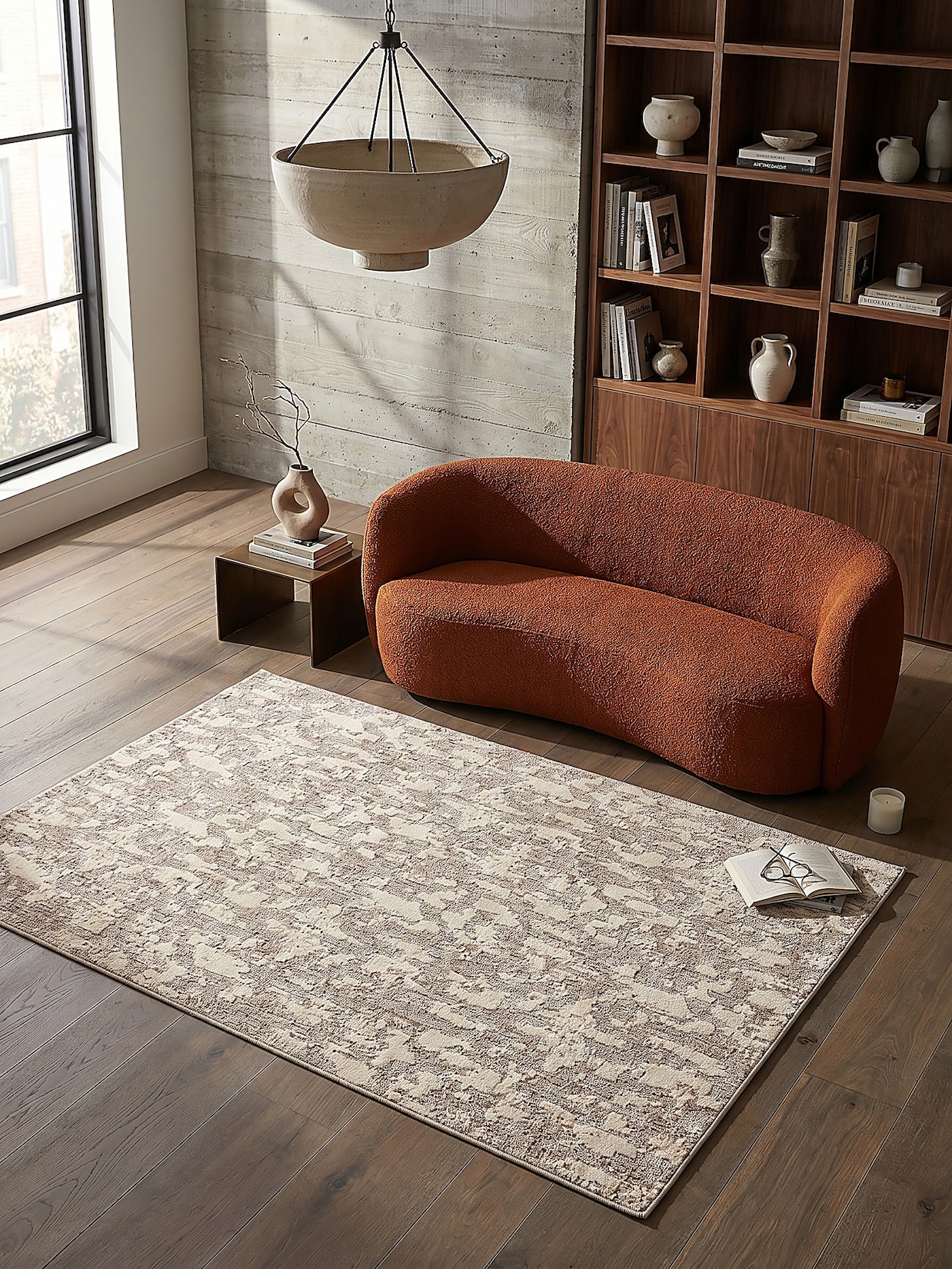 Teppich waschbar Beige 155 x 230 cm - RIDGE Kadima Design
